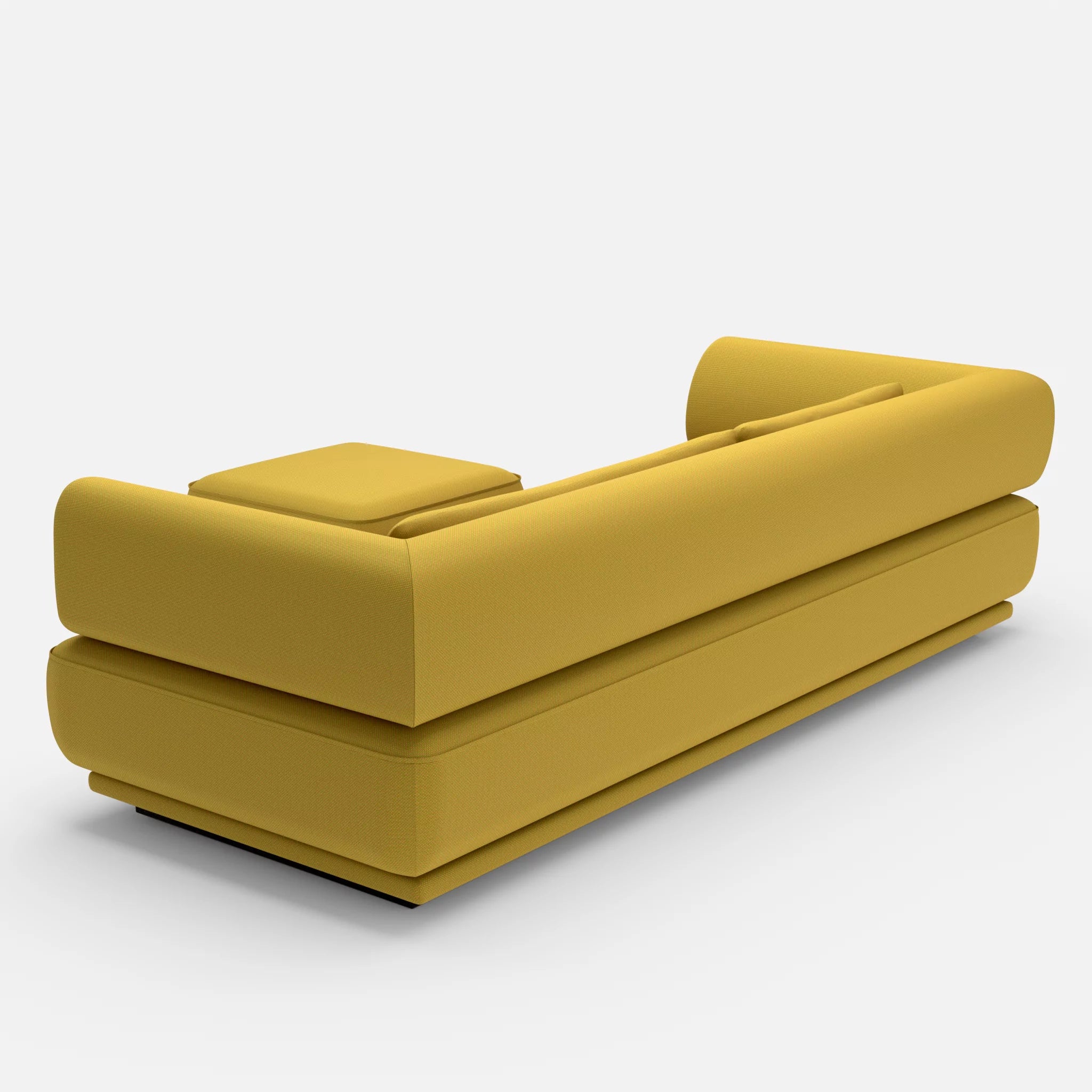 3 Sitzer Lounge Sofa Gordo mit Pouf novumtivoli in Hellgrün von hinten