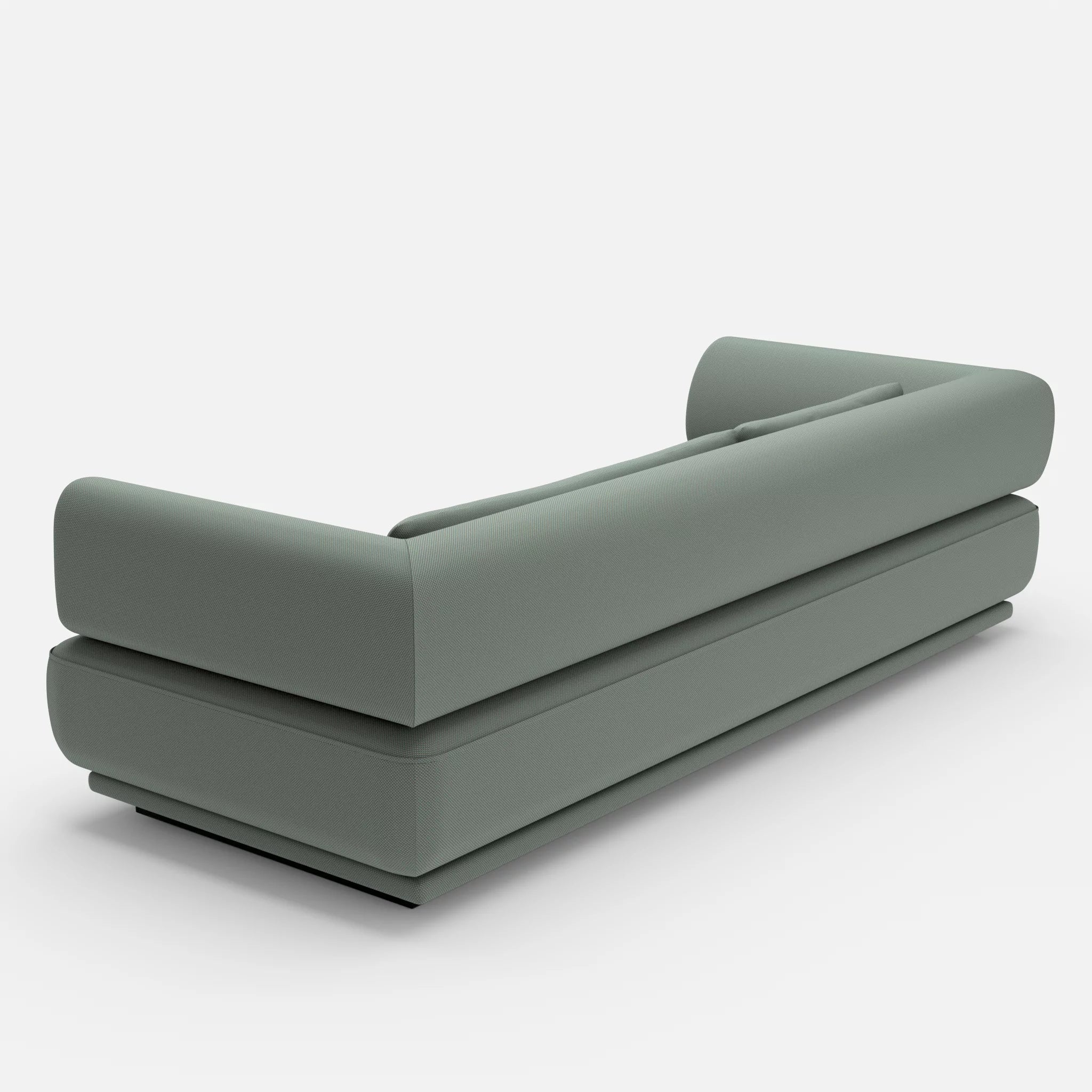 3 Sitzer Lounge Sofa Gordo novumdelphi in Graublau von hinten