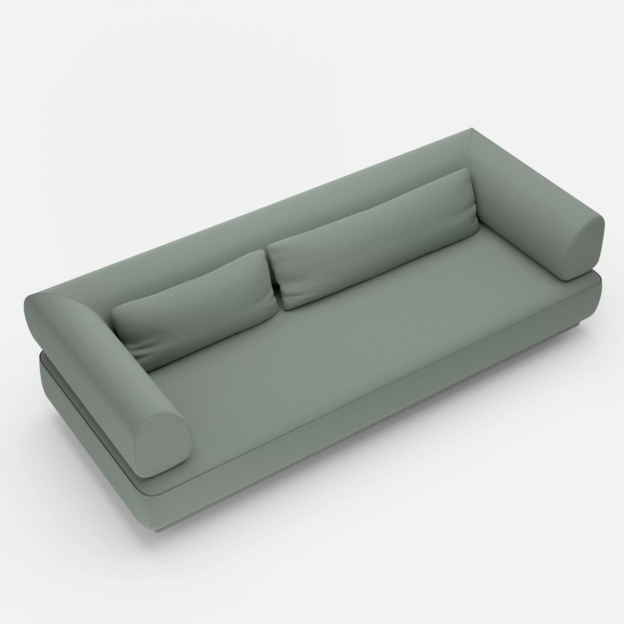 3 Sitzer Lounge Sofa Gordo novumdelphi in Graublau von oben