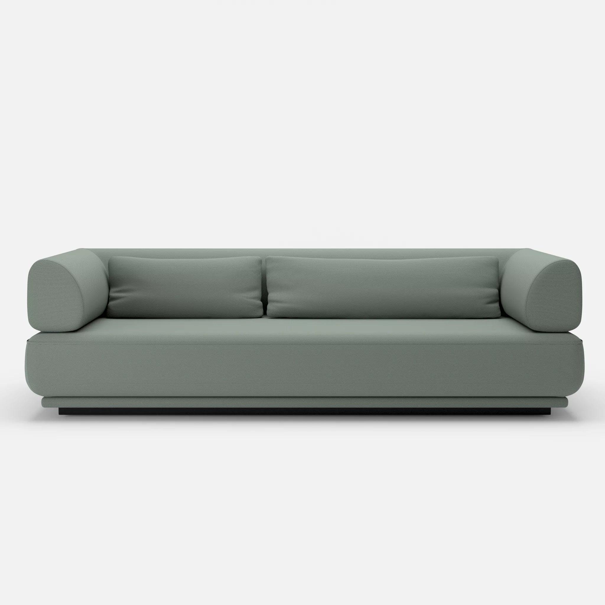 3 Sitzer Lounge Sofa Gordo novumdelphi in Graublau von vorne