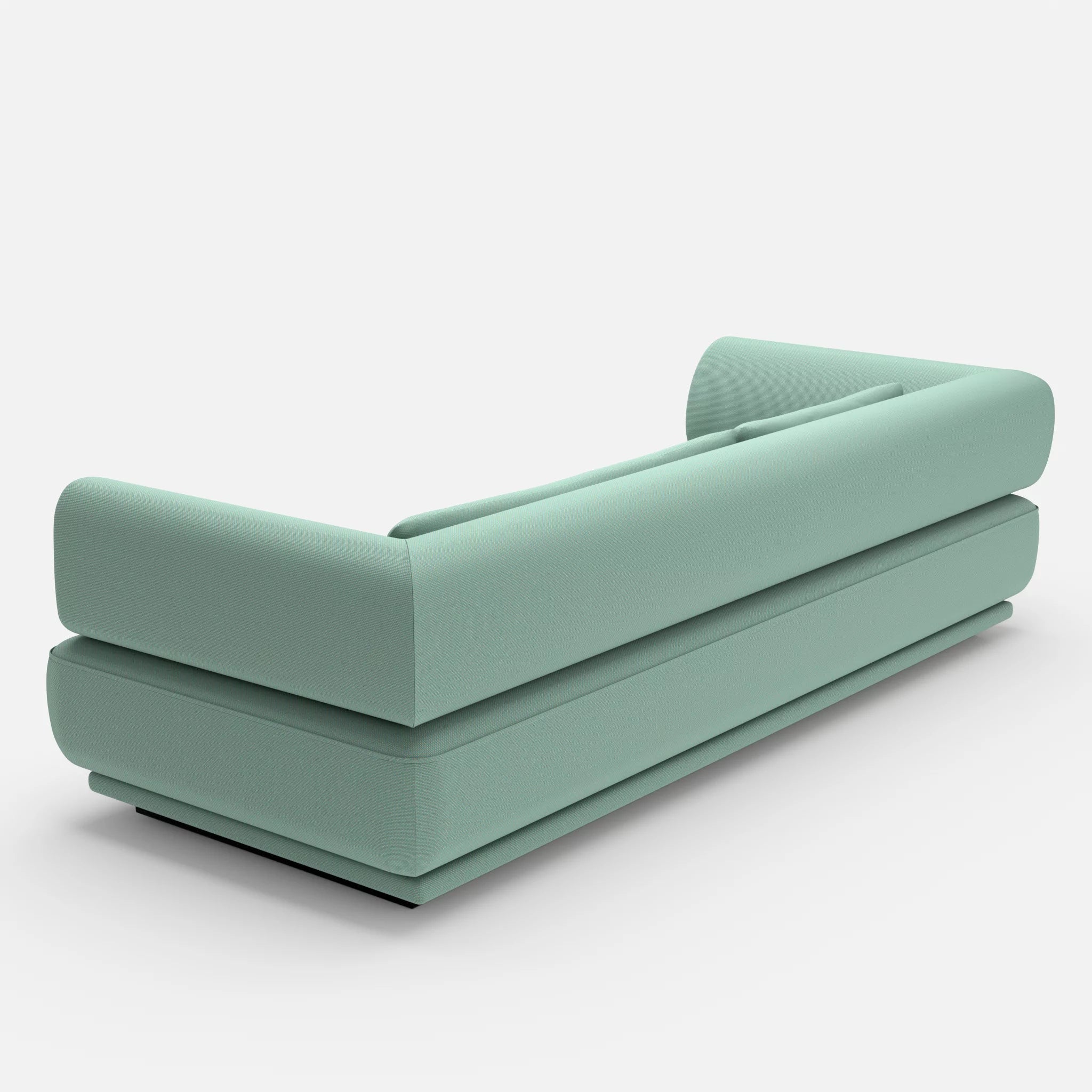 3 Sitzer Lounge Sofa Gordo novumlagoon in Graublau von hinten