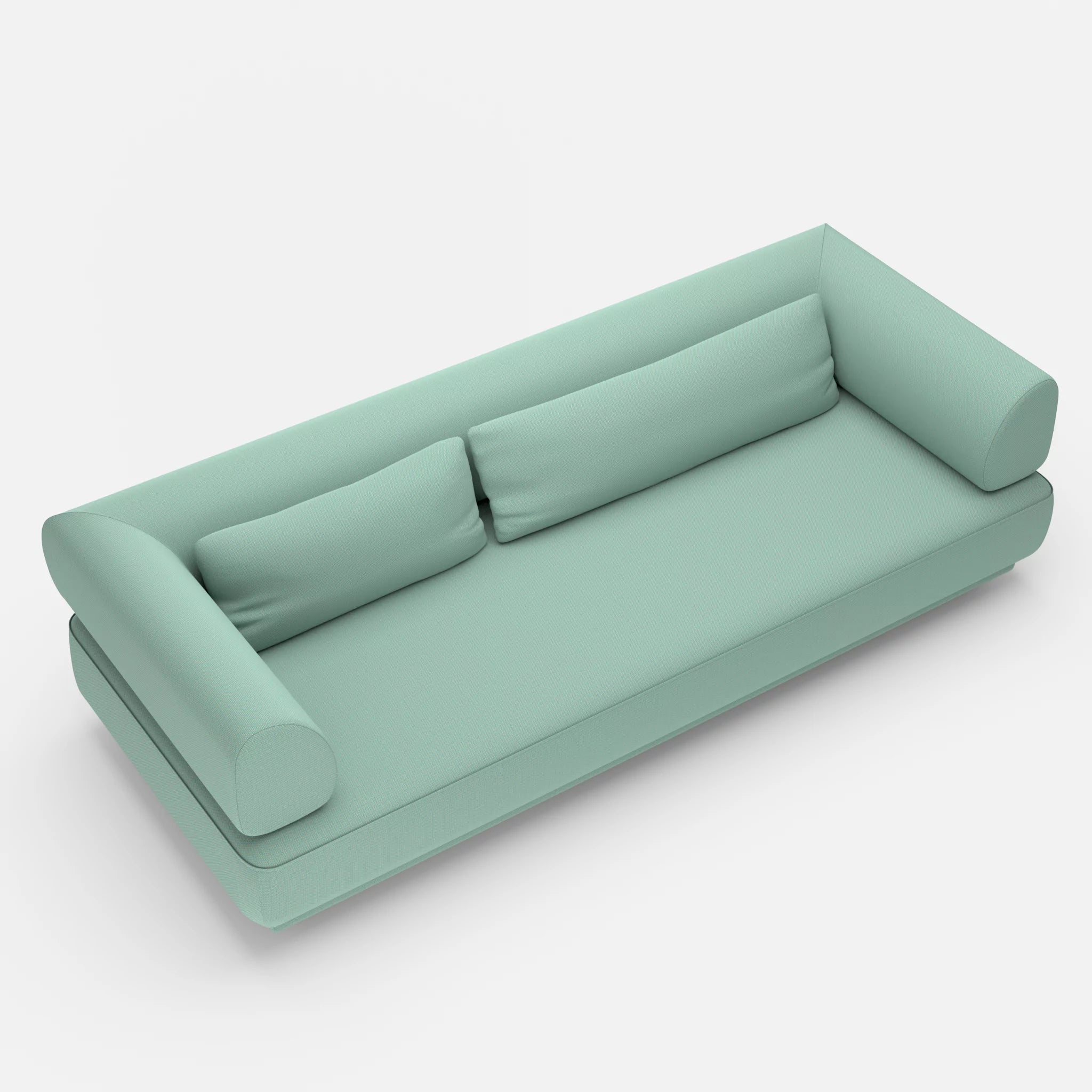 3 Sitzer Lounge Sofa Gordo novumlagoon in Graublau von oben