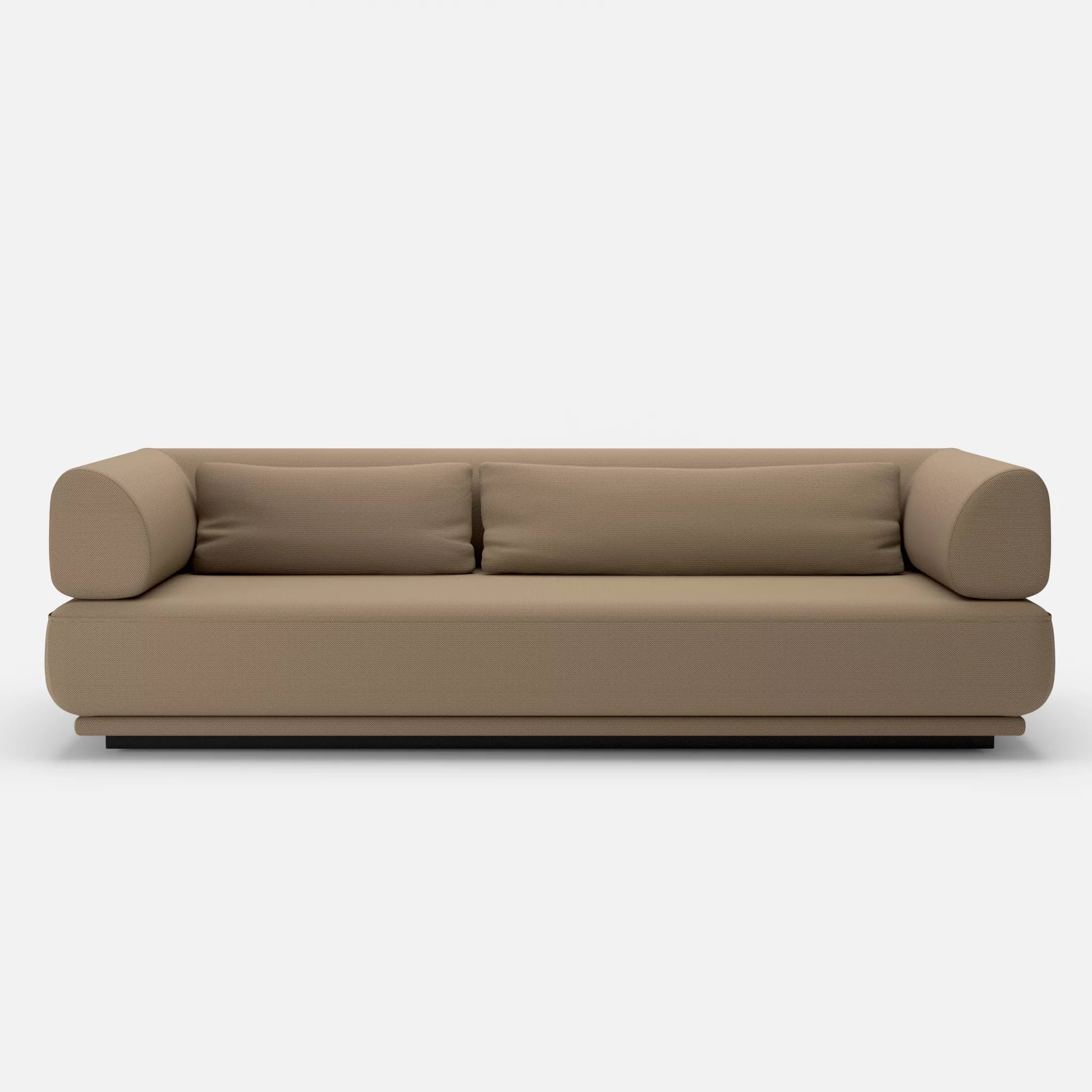 3 Sitzer Lounge Sofa Gordo novumsantos in Braun von vorne