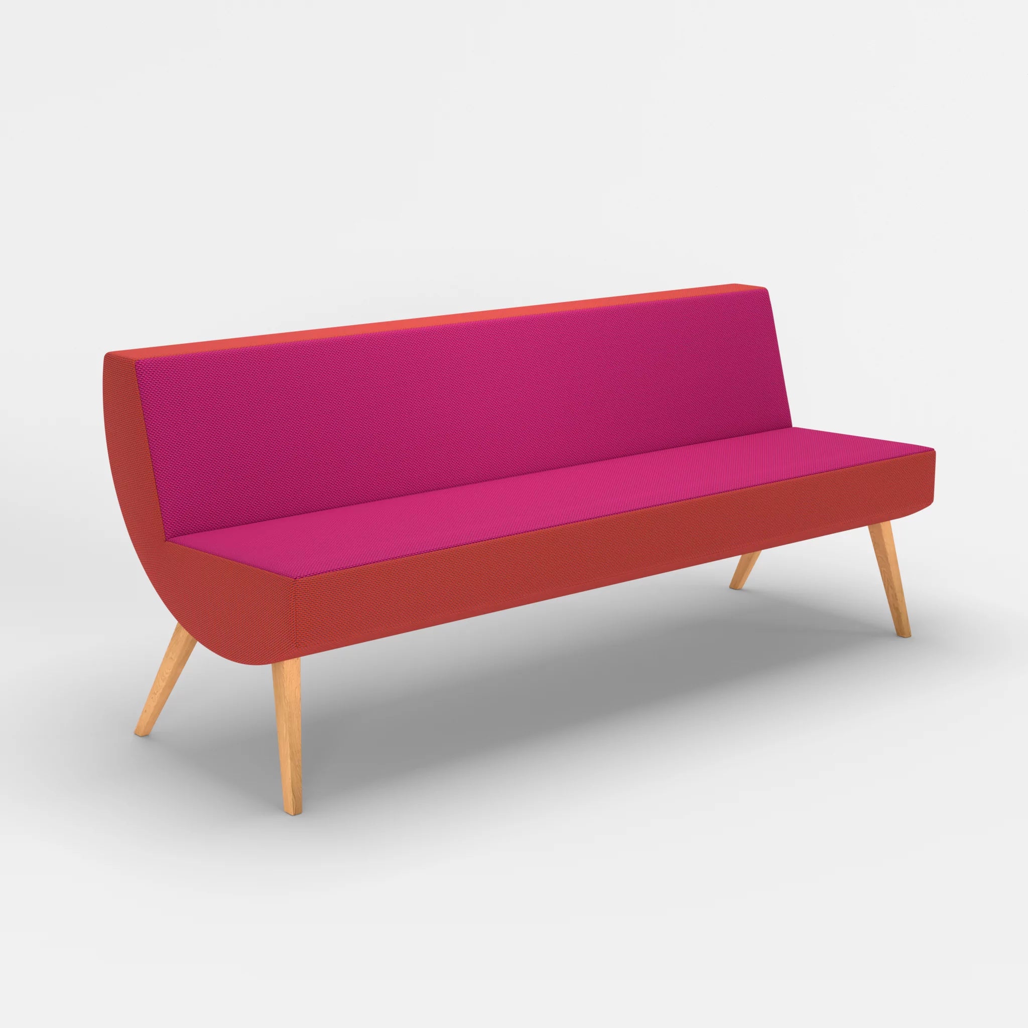 3 Sitzer Sitzbank Puck novummagenta in Magenta von der Seite