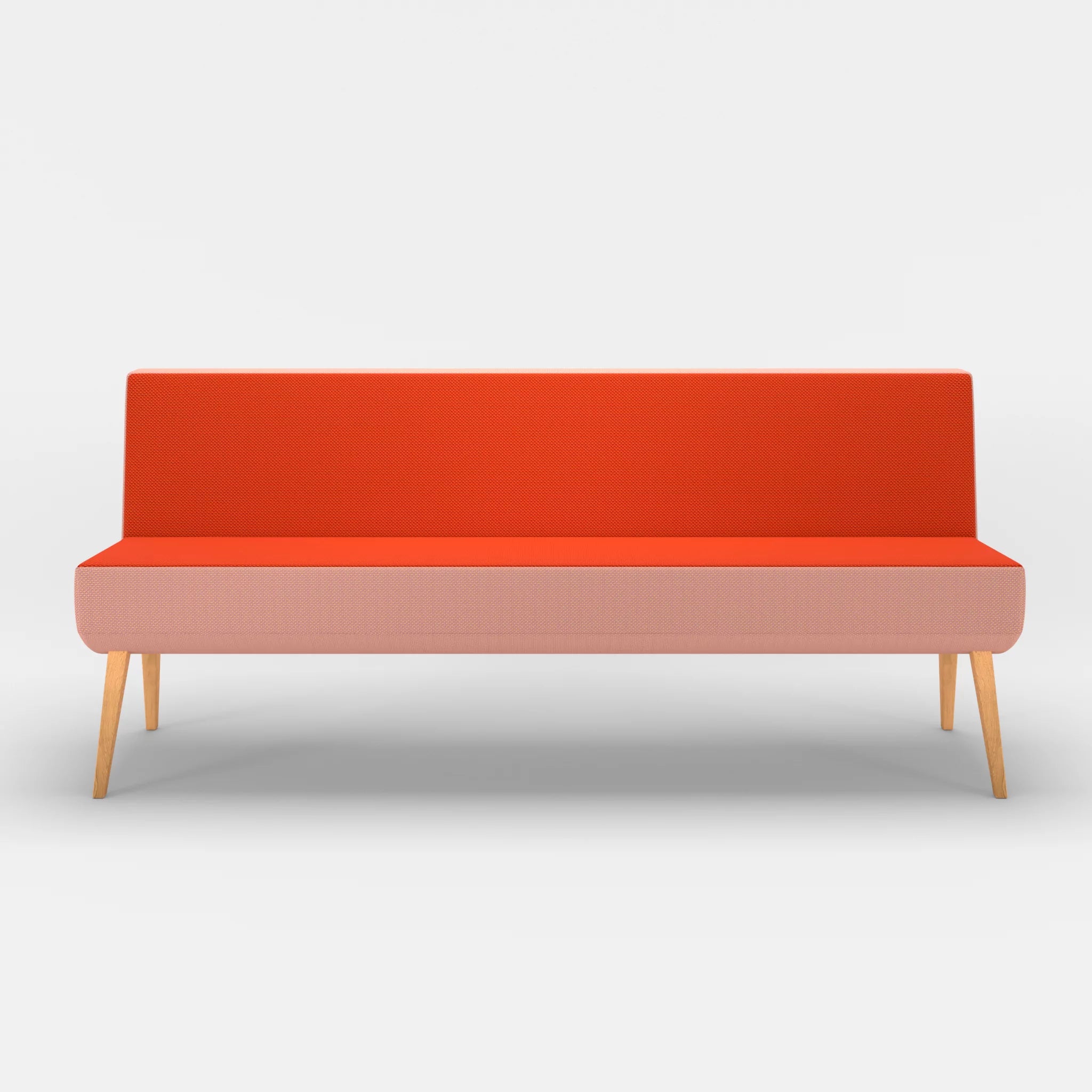 3 Sitzer Sitzbank Puck novumsunset in Rot von vorne