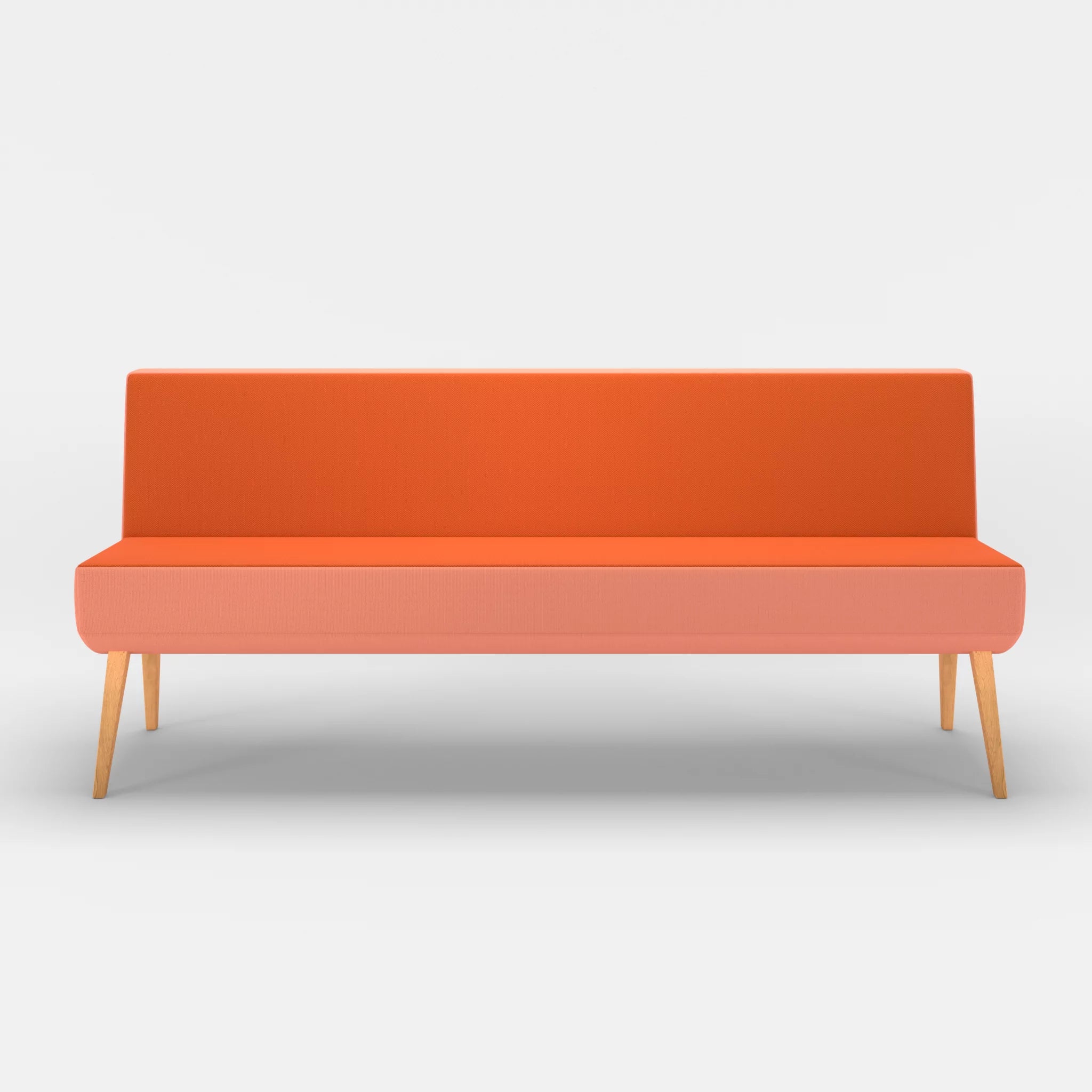3 Sitzer Sitzbank Puck radio3094 in Orange von vorne