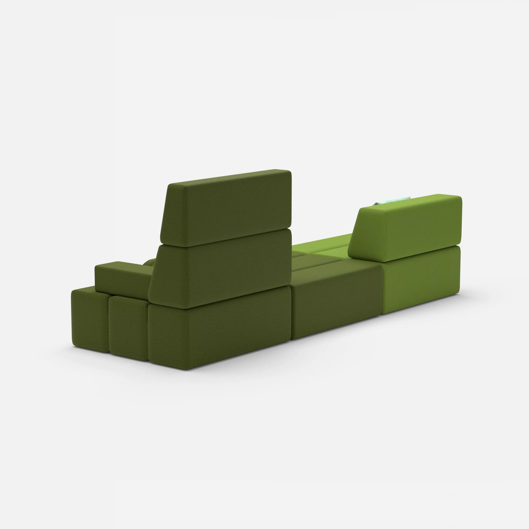 3 Sitzer Sofa Bricks 1 dama0027-novummoss in Grün und Grün von hinten
