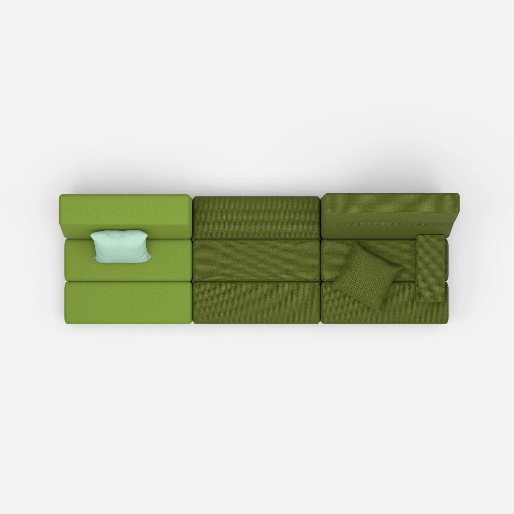 3 Sitzer Sofa Bricks 1 dama0027-novummoss in Grün und Grün von oben