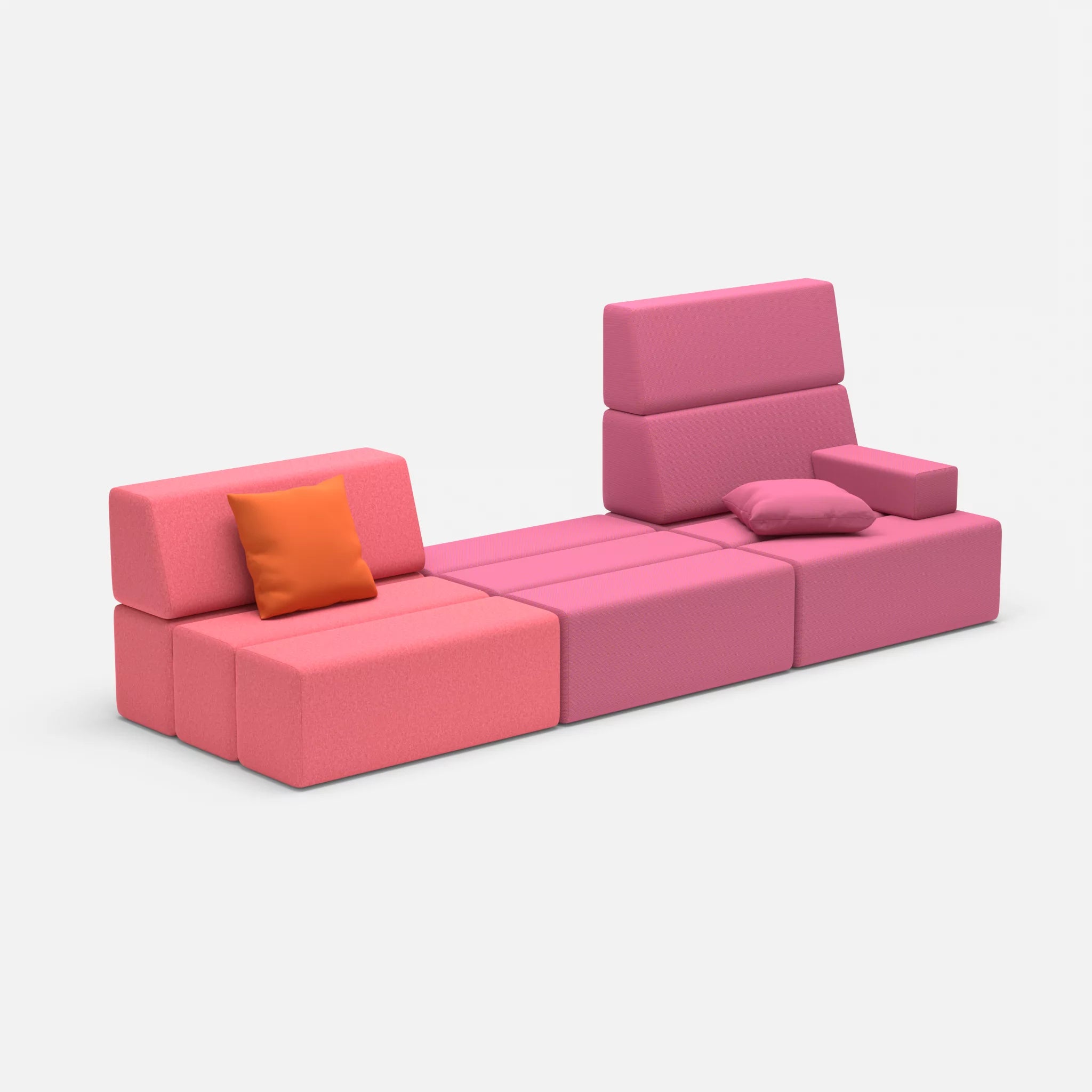 3 Sitzer Sofa Bricks 1 dama0083-novumlitchi in Pink und Violett von der Seite