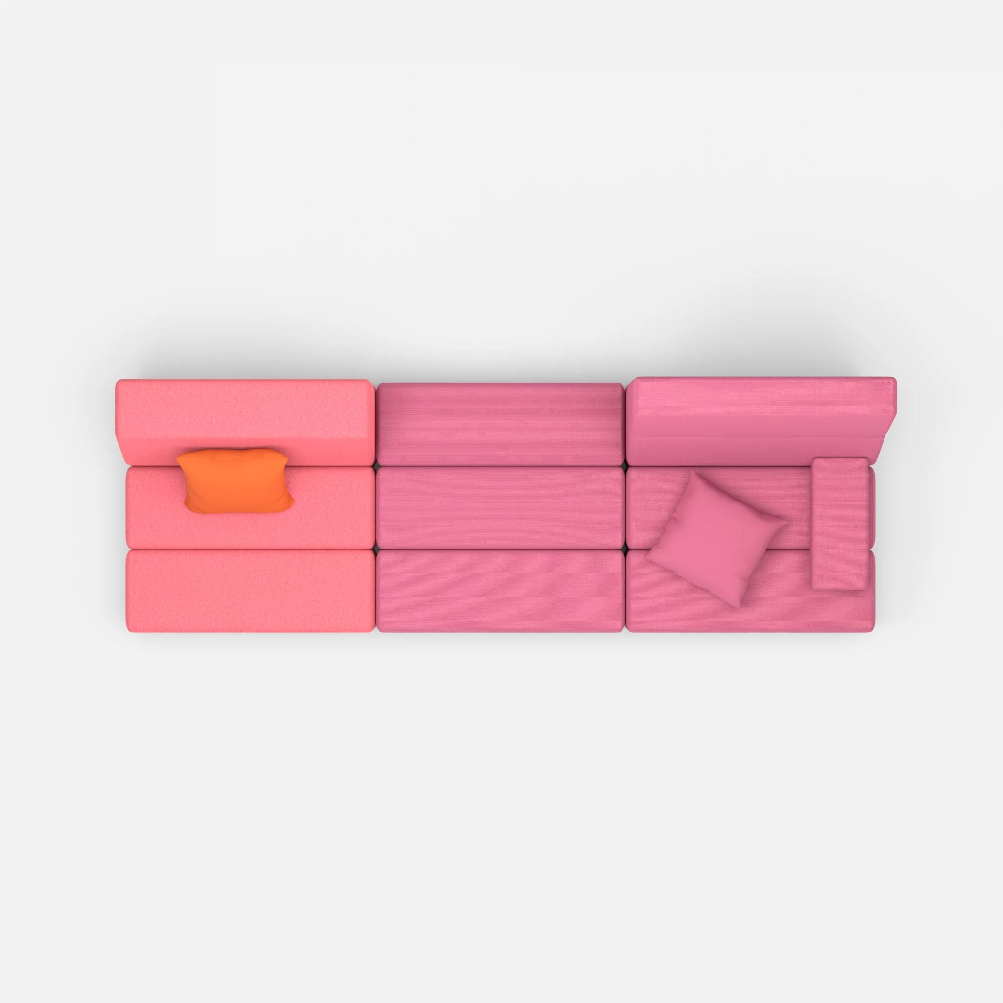 3 Sitzer Sofa Bricks 1 dama0083-novumlitchi in Pink und Violett von oben