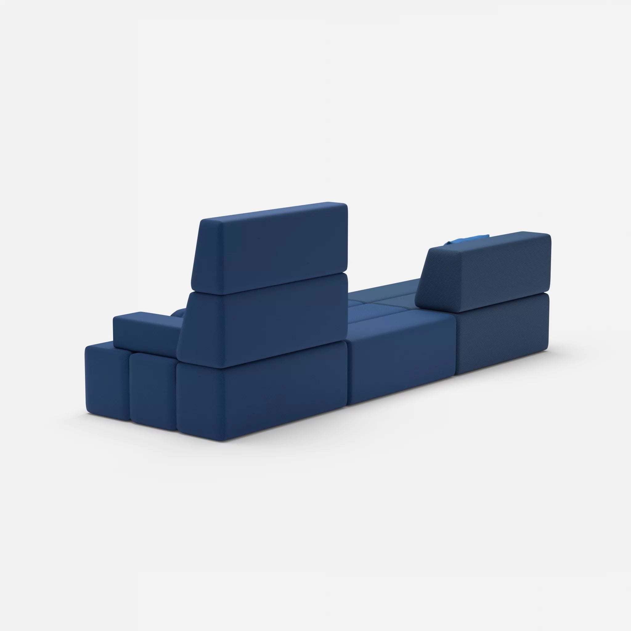 3 Sitzer Sofa Bricks 1 novumamur-radio6512 in Navy und Dunkelblau von hinten