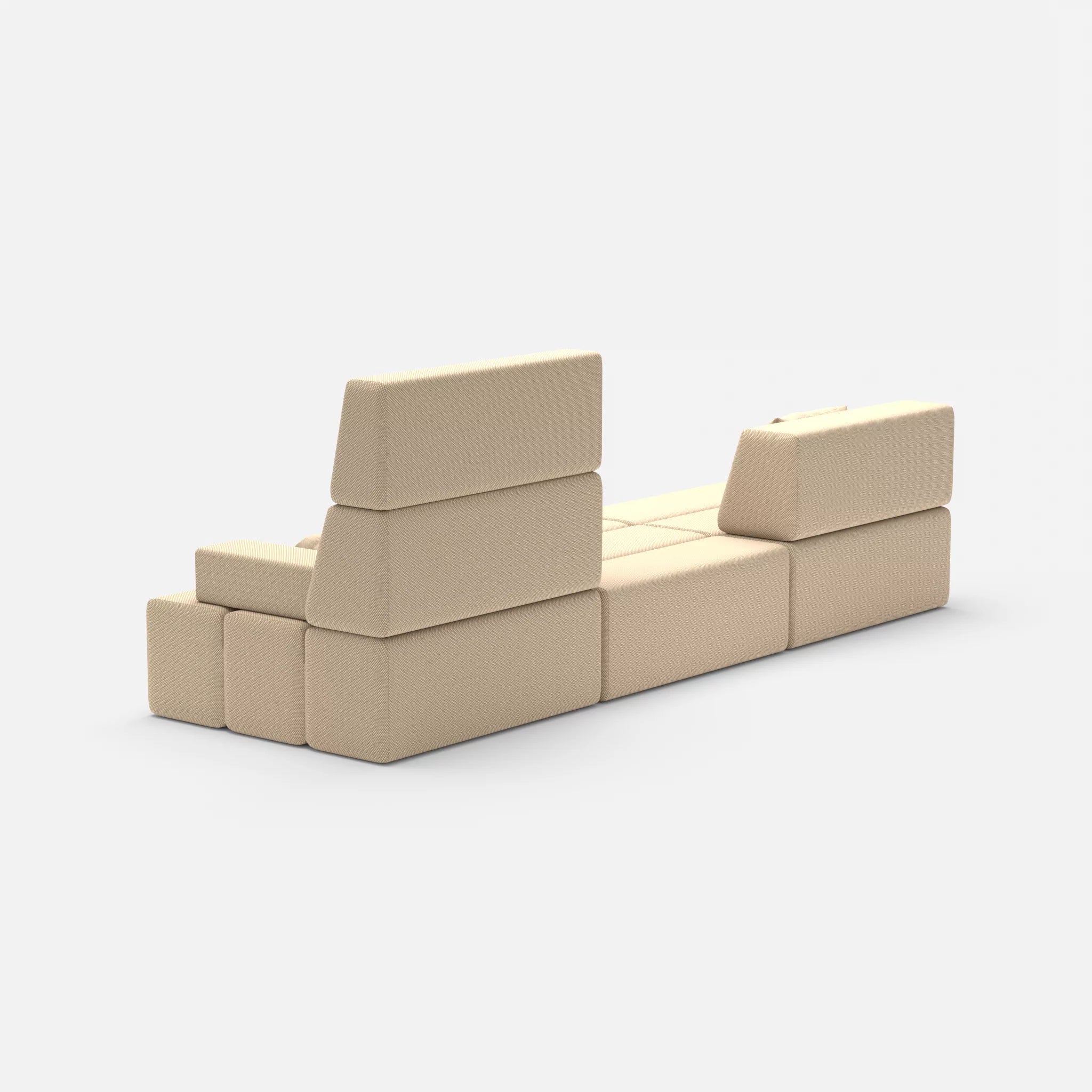 3 Sitzer Sofa Bricks 1 novumcocos in Hellbraun von hinten
