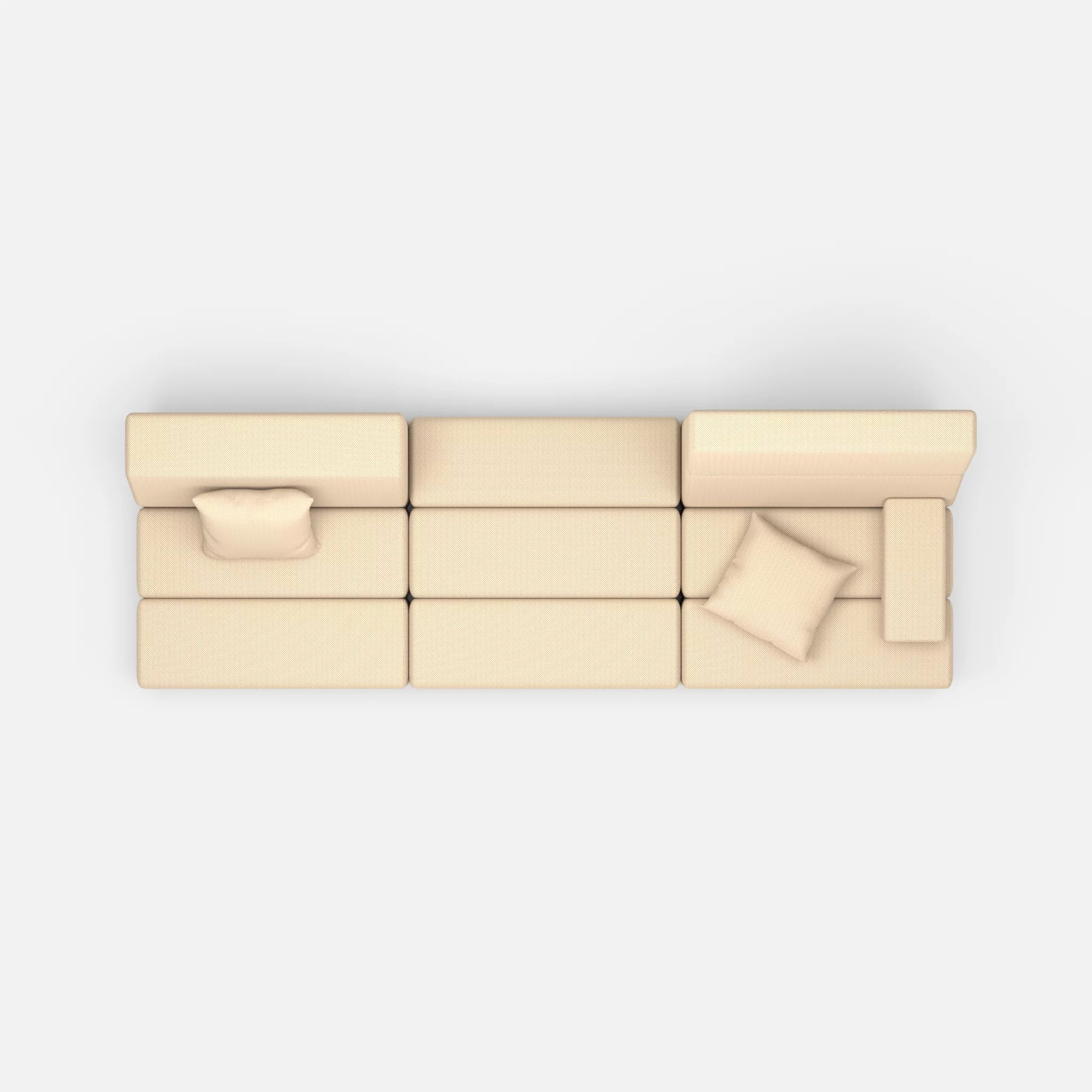 3 Sitzer Sofa Bricks 1 novumcocos in Hellbraun von oben