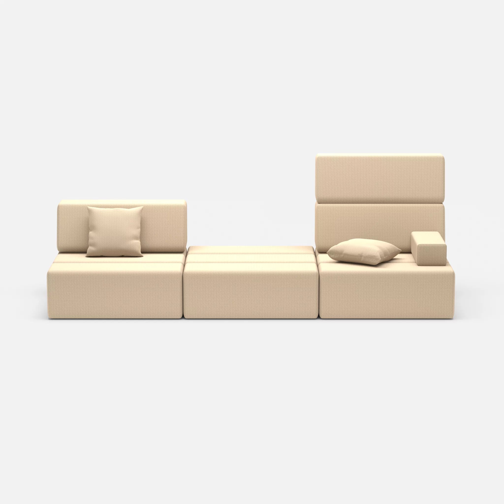 3 Sitzer Sofa Bricks 1 novumcocos in Hellbraun von vorne
