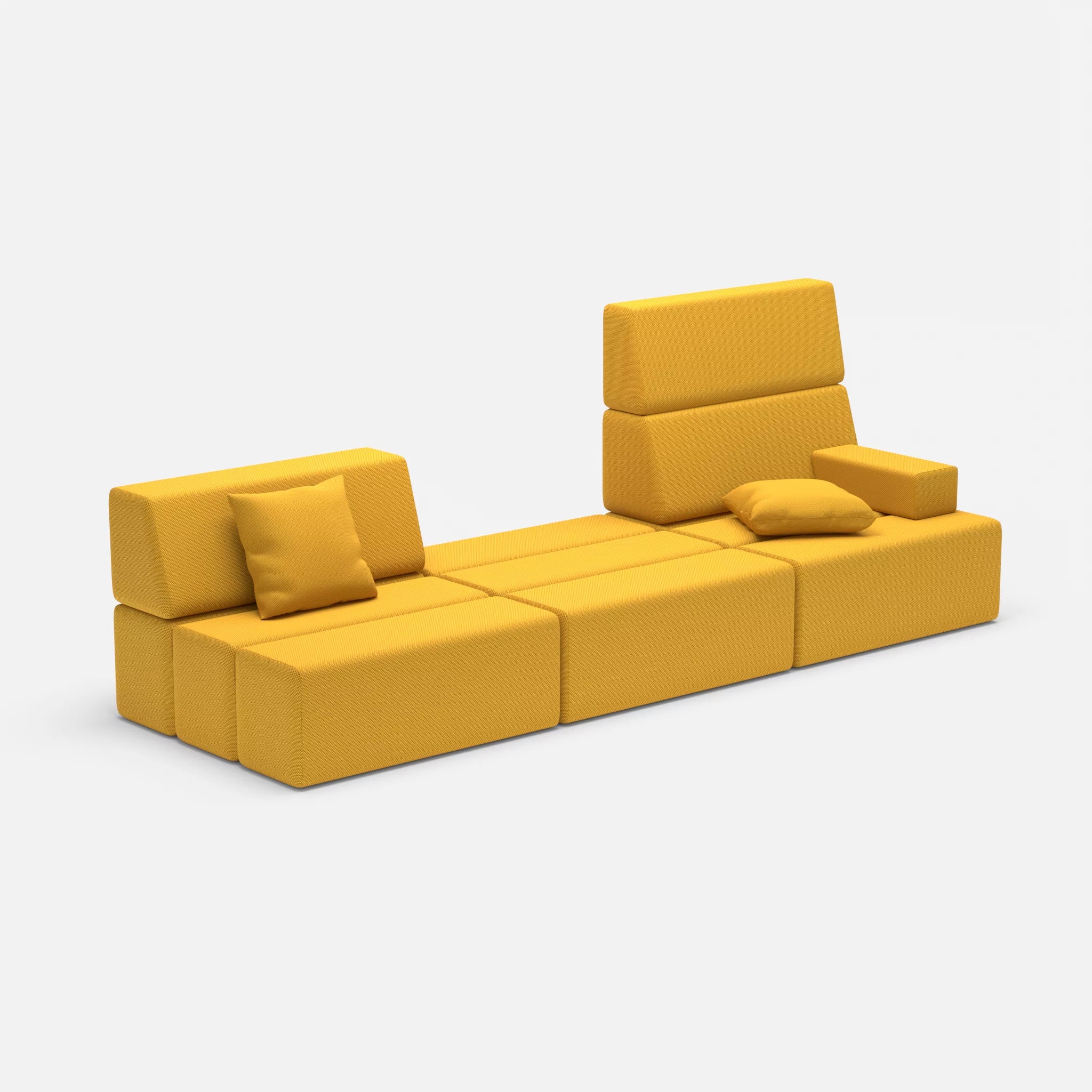 3 Sitzer Sofa Bricks 1 novumcurry in Curry von der Seite