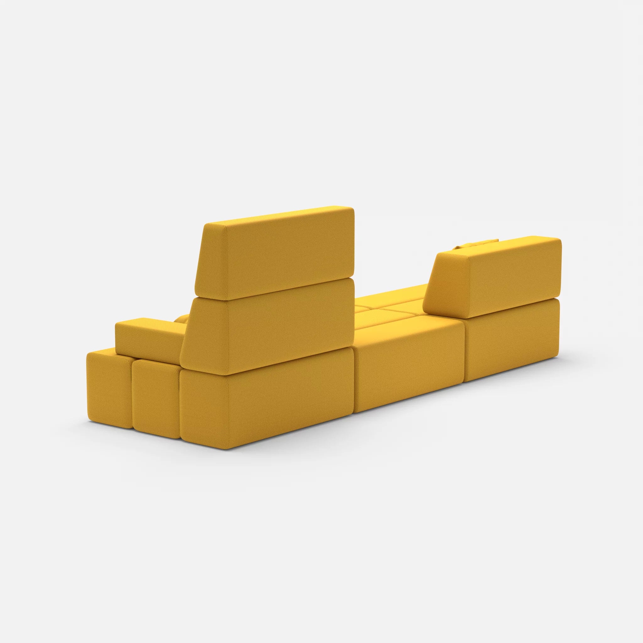 3 Sitzer Sofa Bricks 1 novumcurry in Curry von hinten