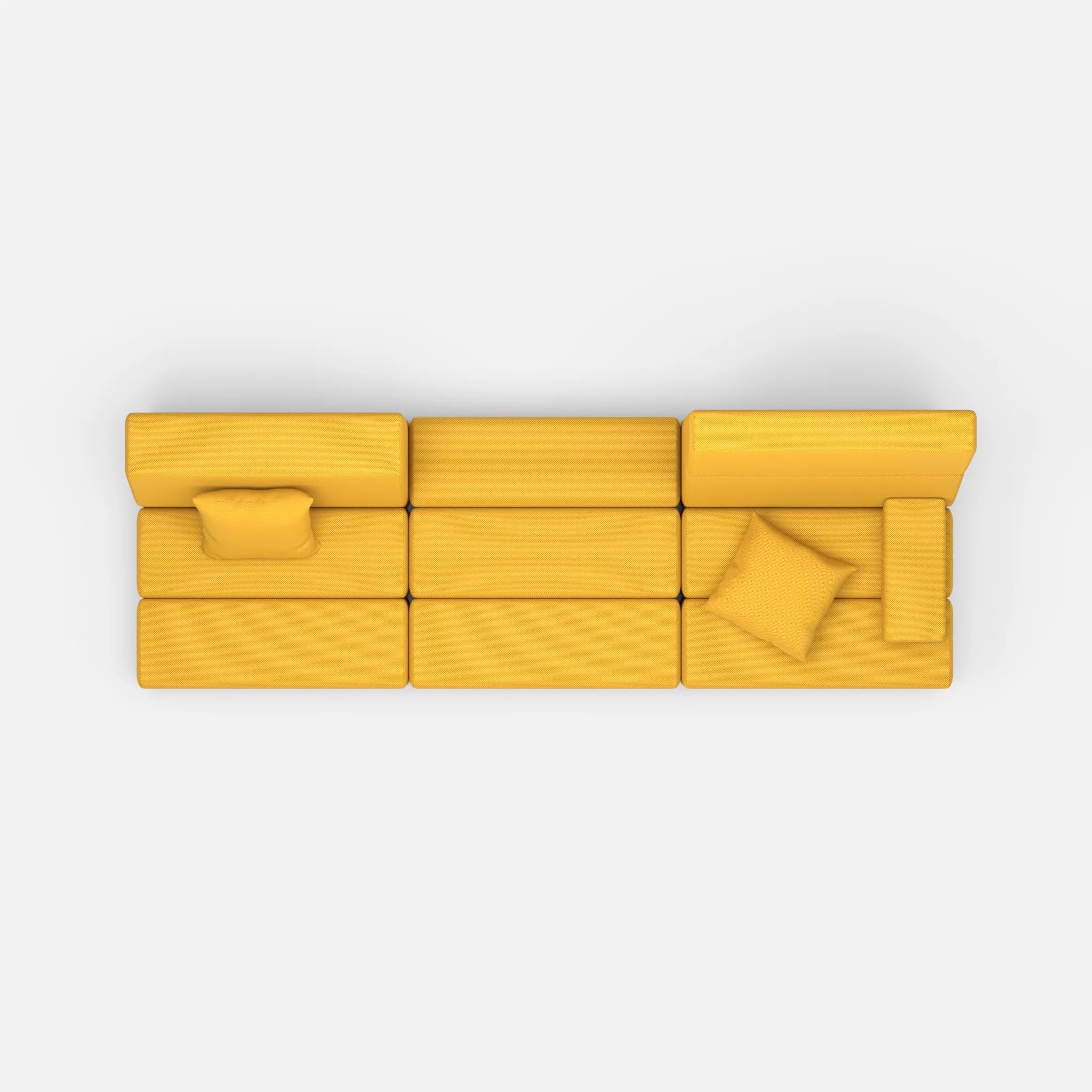 3 Sitzer Sofa Bricks 1 novumcurry in Curry von oben