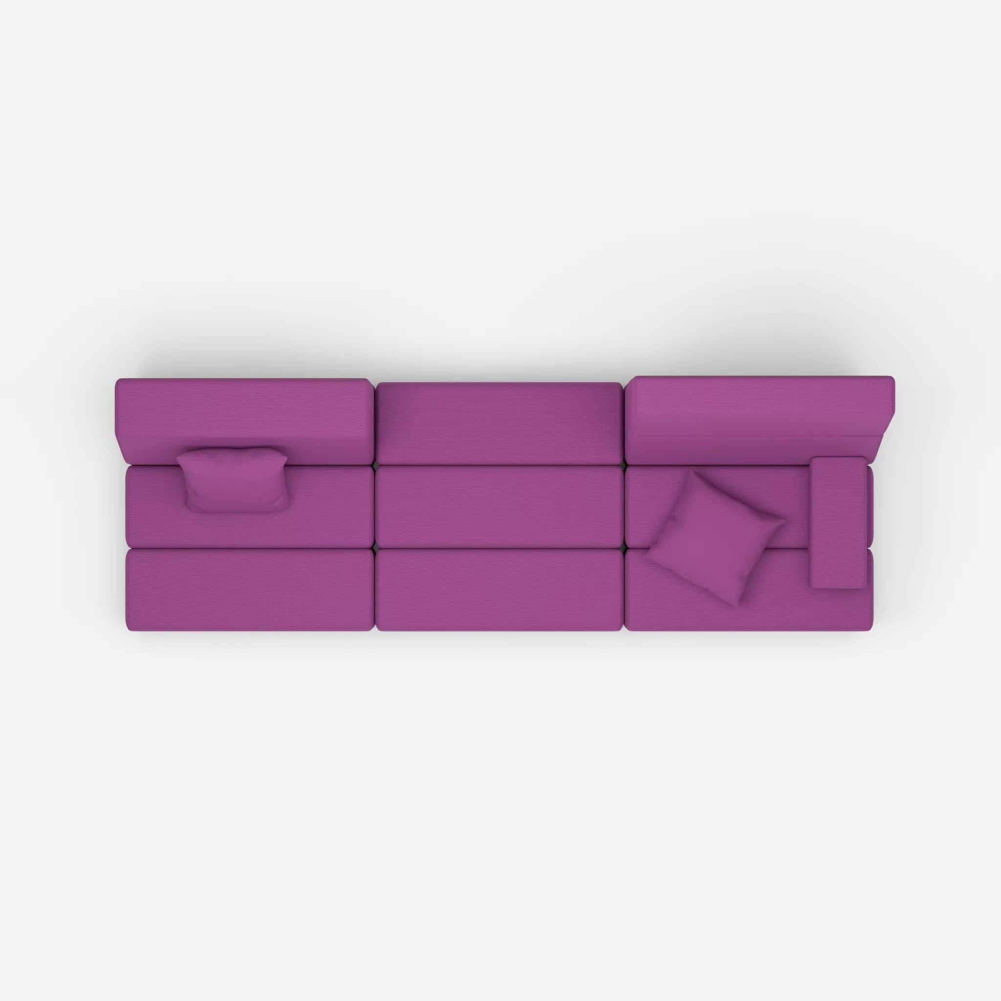 3 Sitzer Sofa Bricks 1 novumviola in Violett von oben