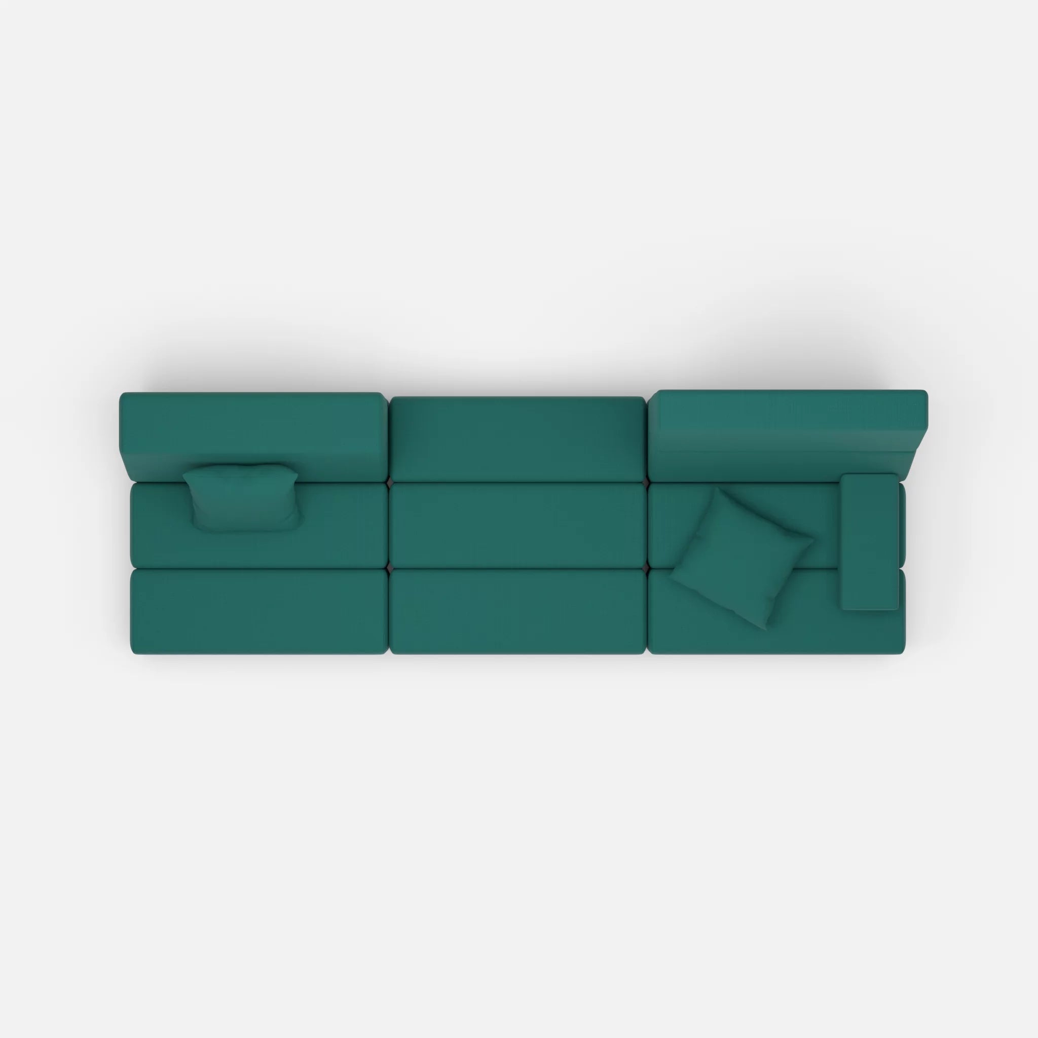 3 Sitzer Sofa Bricks 1 radio6015 in Türkis von oben