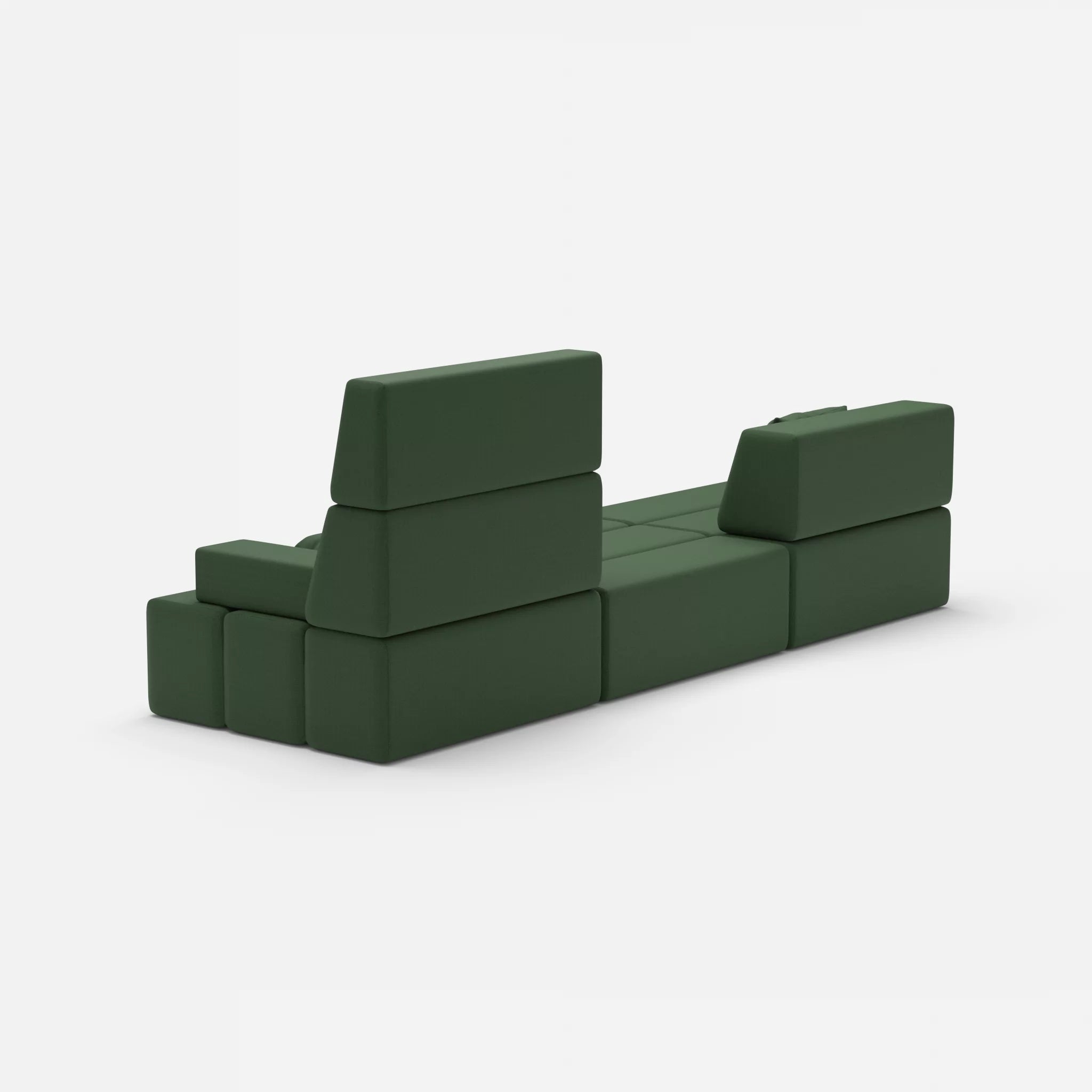 3 Sitzer Sofa Bricks 1 radio7036 in Olive von hinten