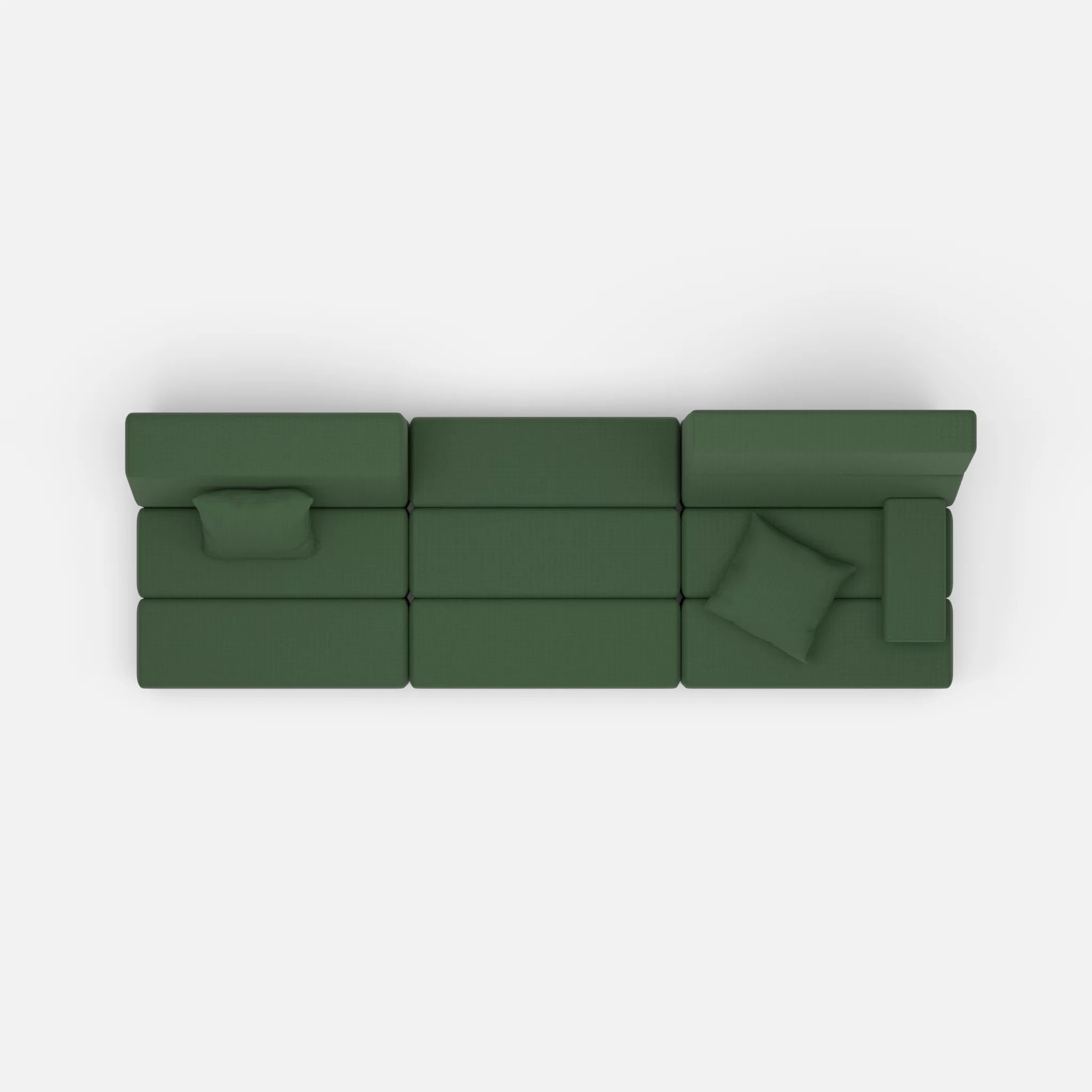 3 Sitzer Sofa Bricks 1 radio7036 in Olive von oben