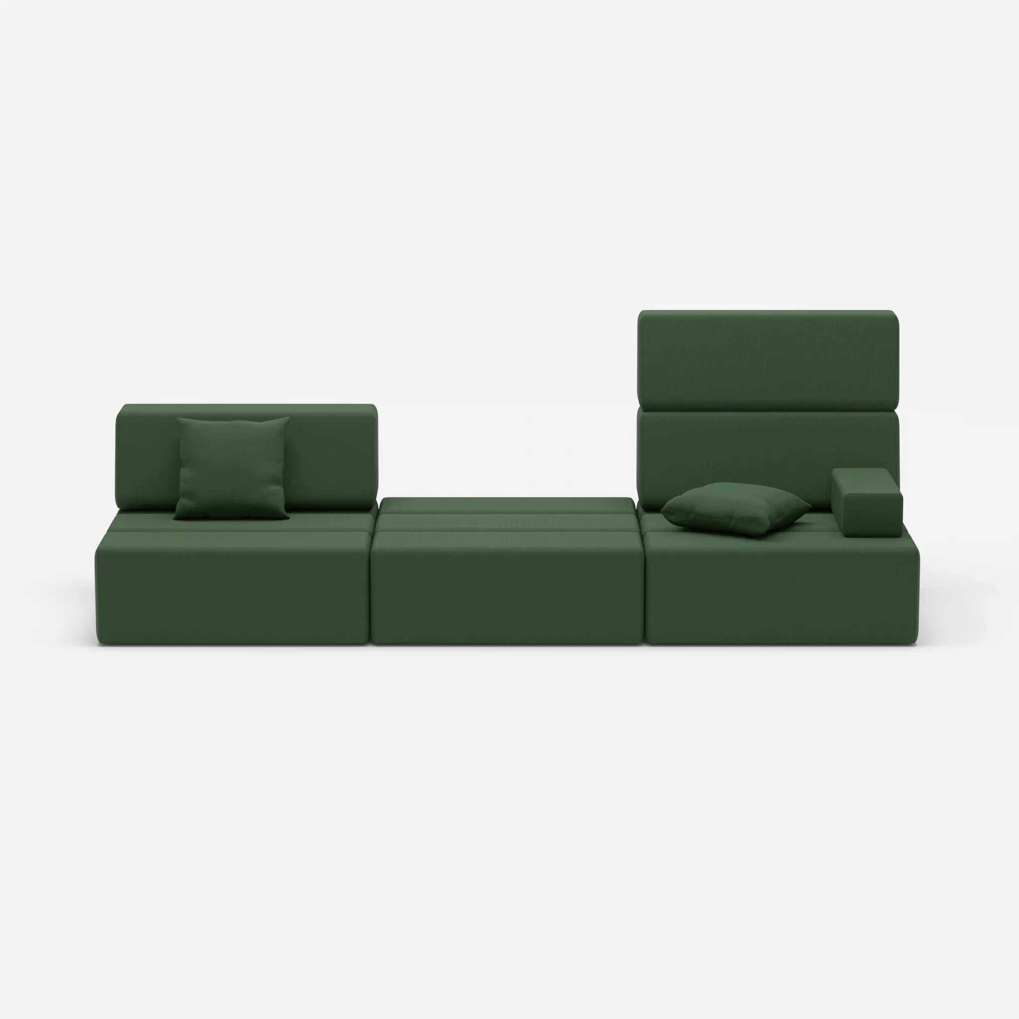 3 Sitzer Sofa Bricks 1 radio7036 in Olive von vorne