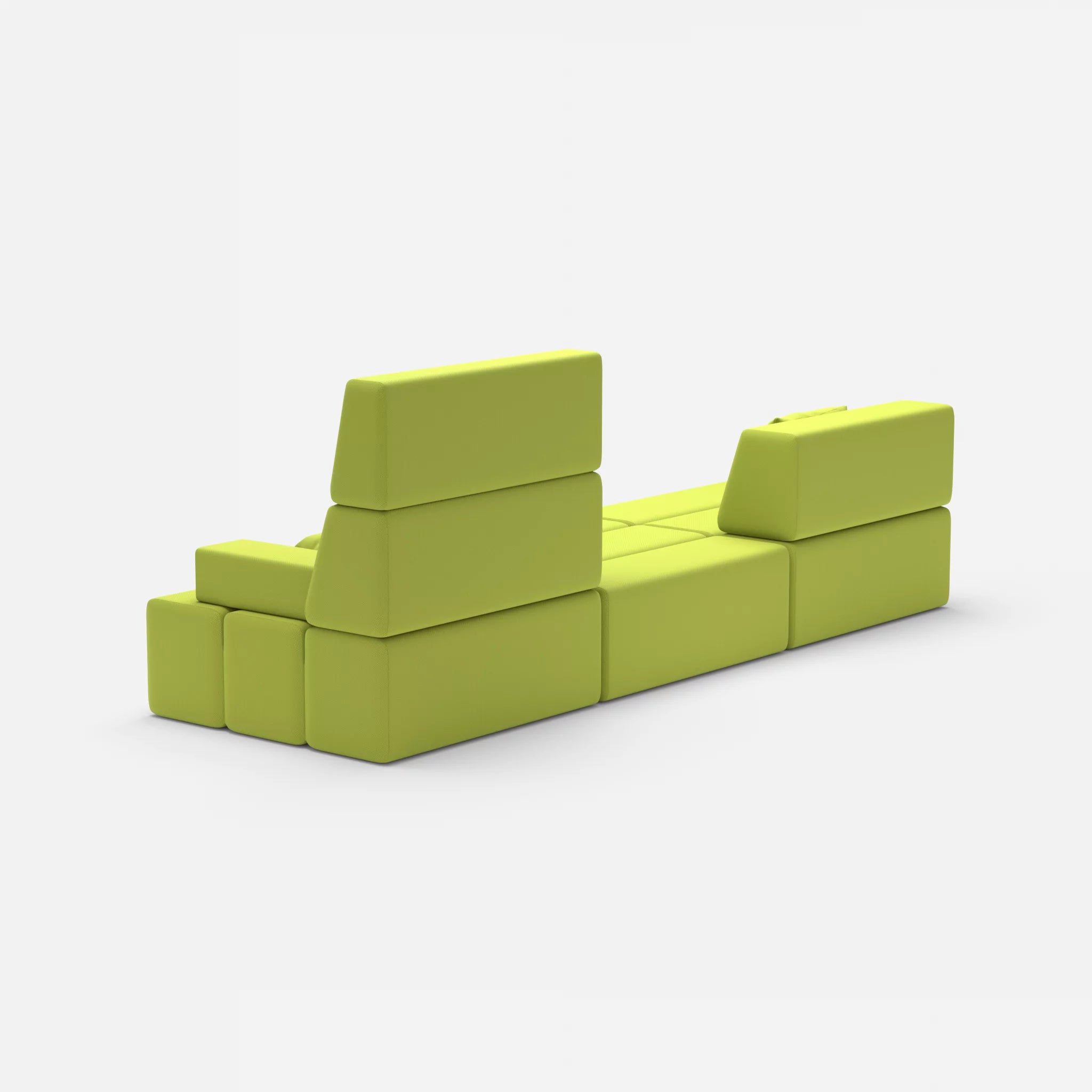 3 Sitzer Sofa Bricks 1 radio7041 in Hellgrün von hinten