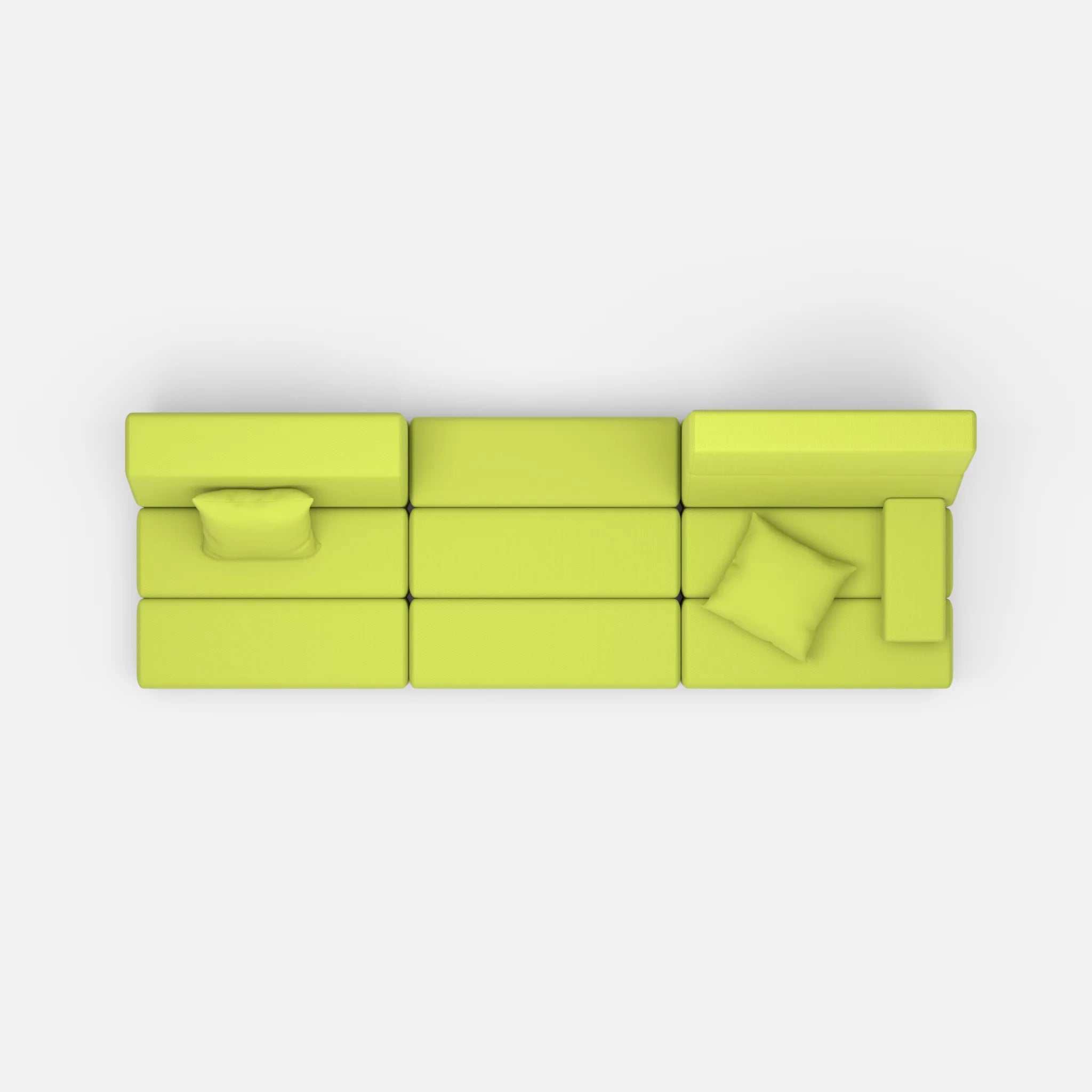 3 Sitzer Sofa Bricks 1 radio7041 in Hellgrün von oben
