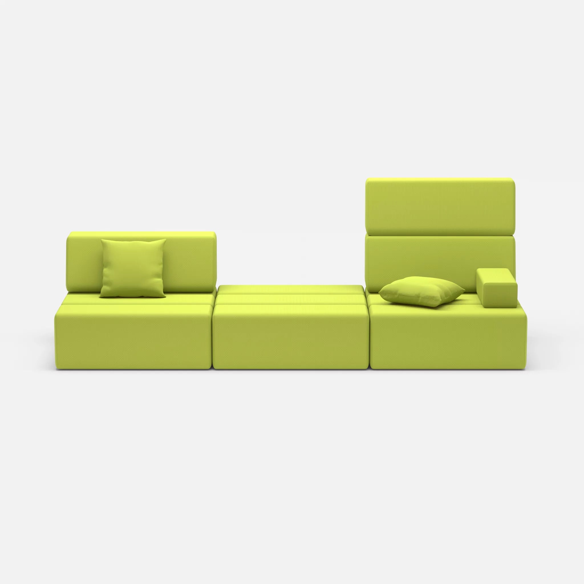 3 Sitzer Sofa Bricks 1 radio7041 in Hellgrün von vorne