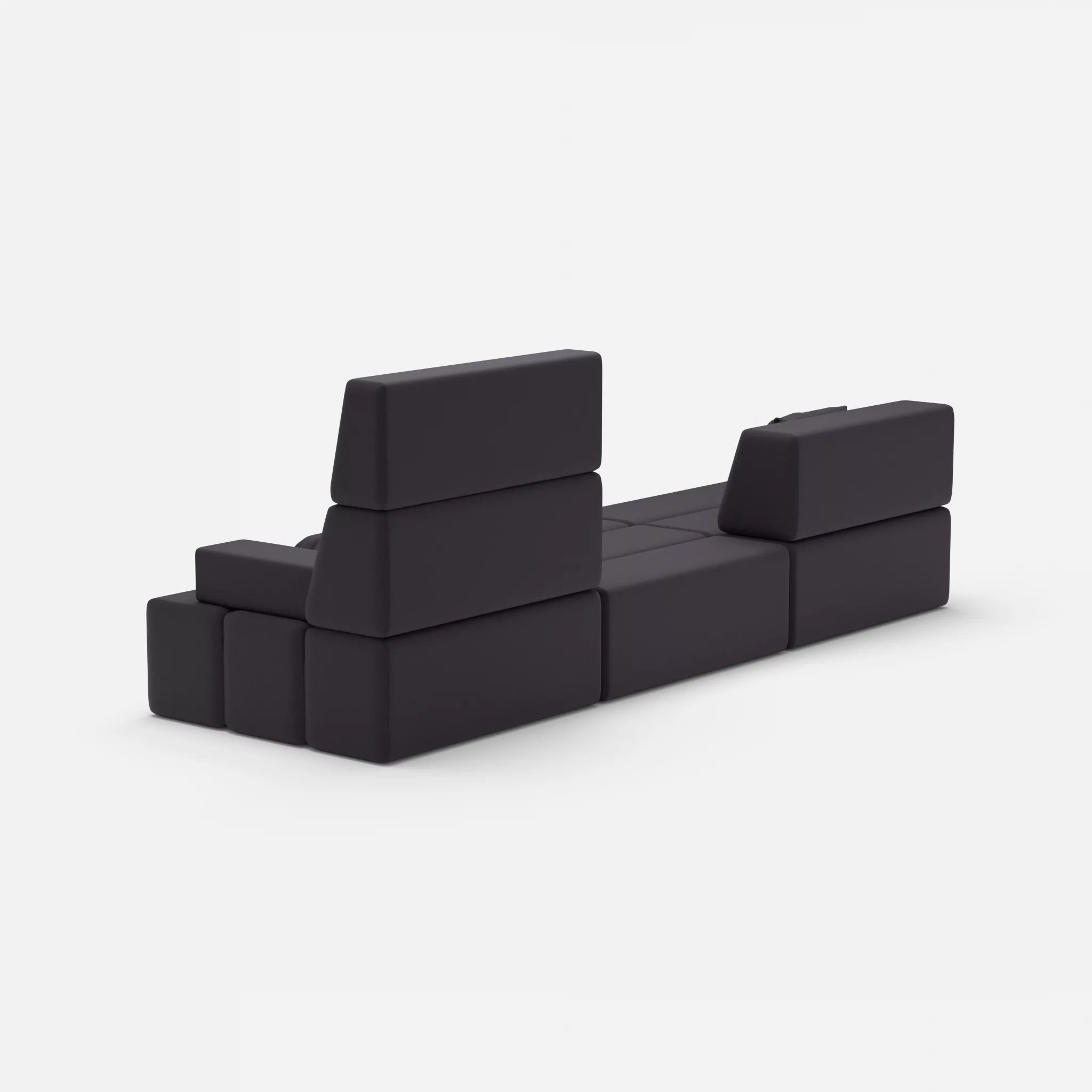 3 Sitzer Sofa Bricks 1 radio8517 in Anthrazit von hinten