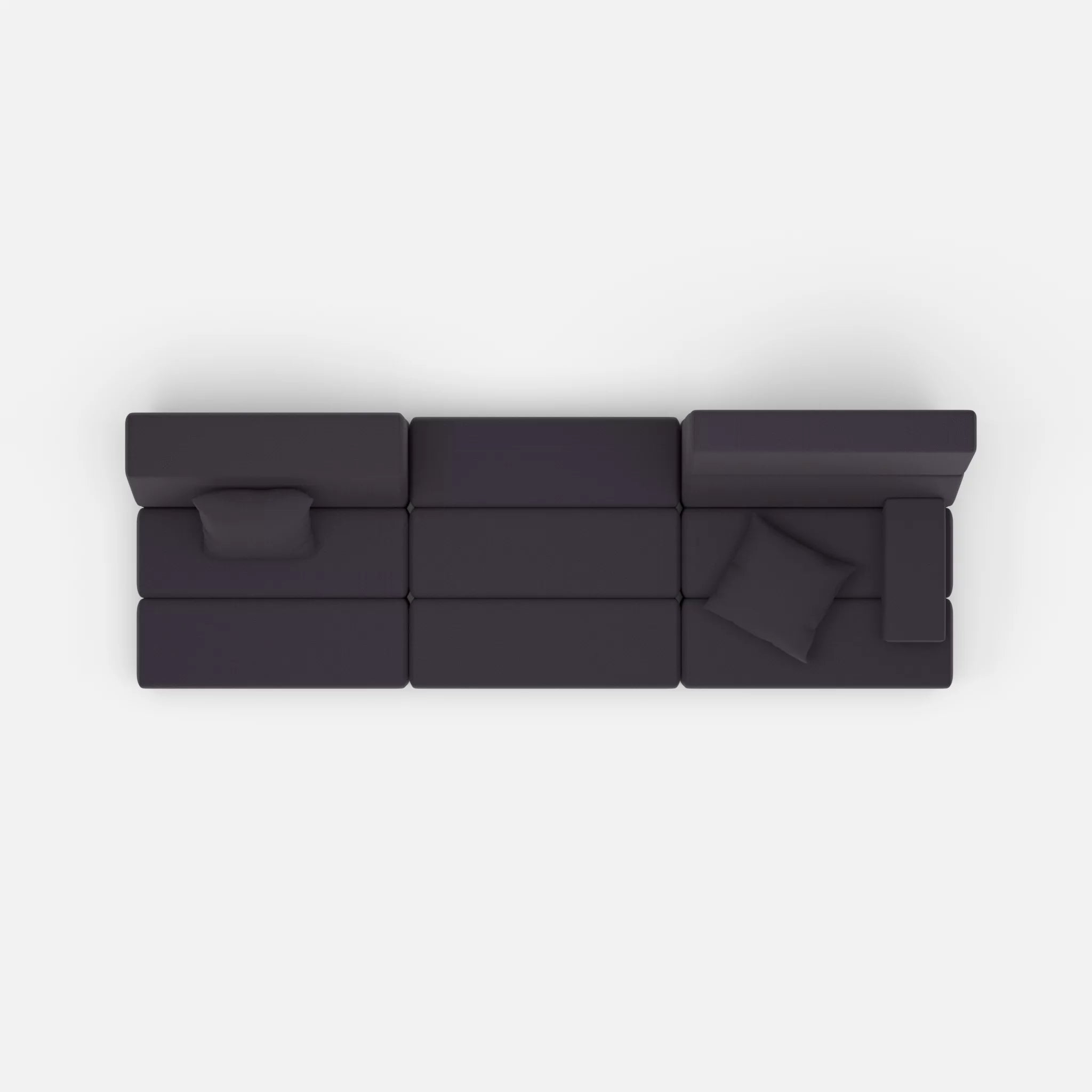 3 Sitzer Sofa Bricks 1 radio8517 in Anthrazit von oben
