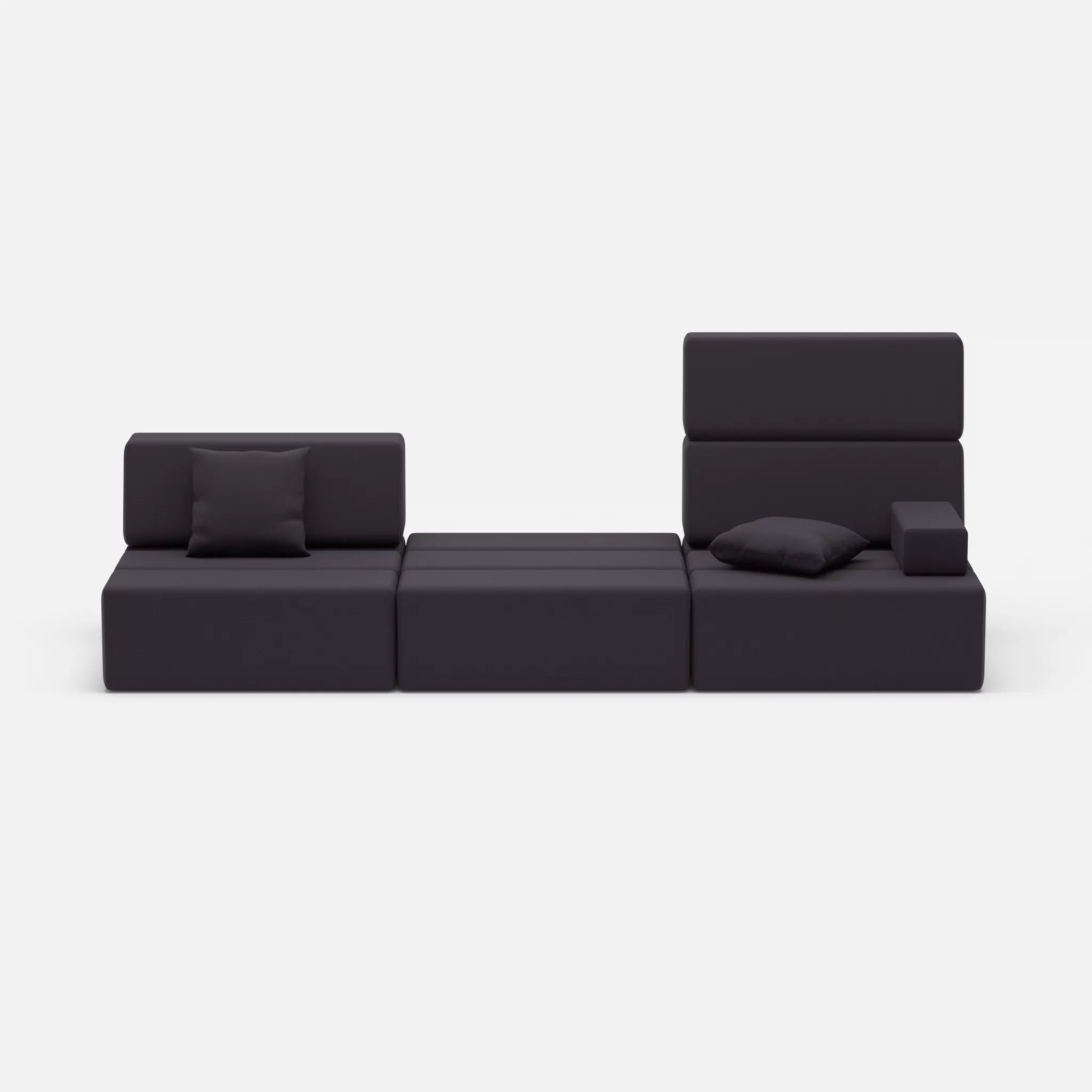 3 Sitzer Sofa Bricks 1 radio8517 in Anthrazit von vorne