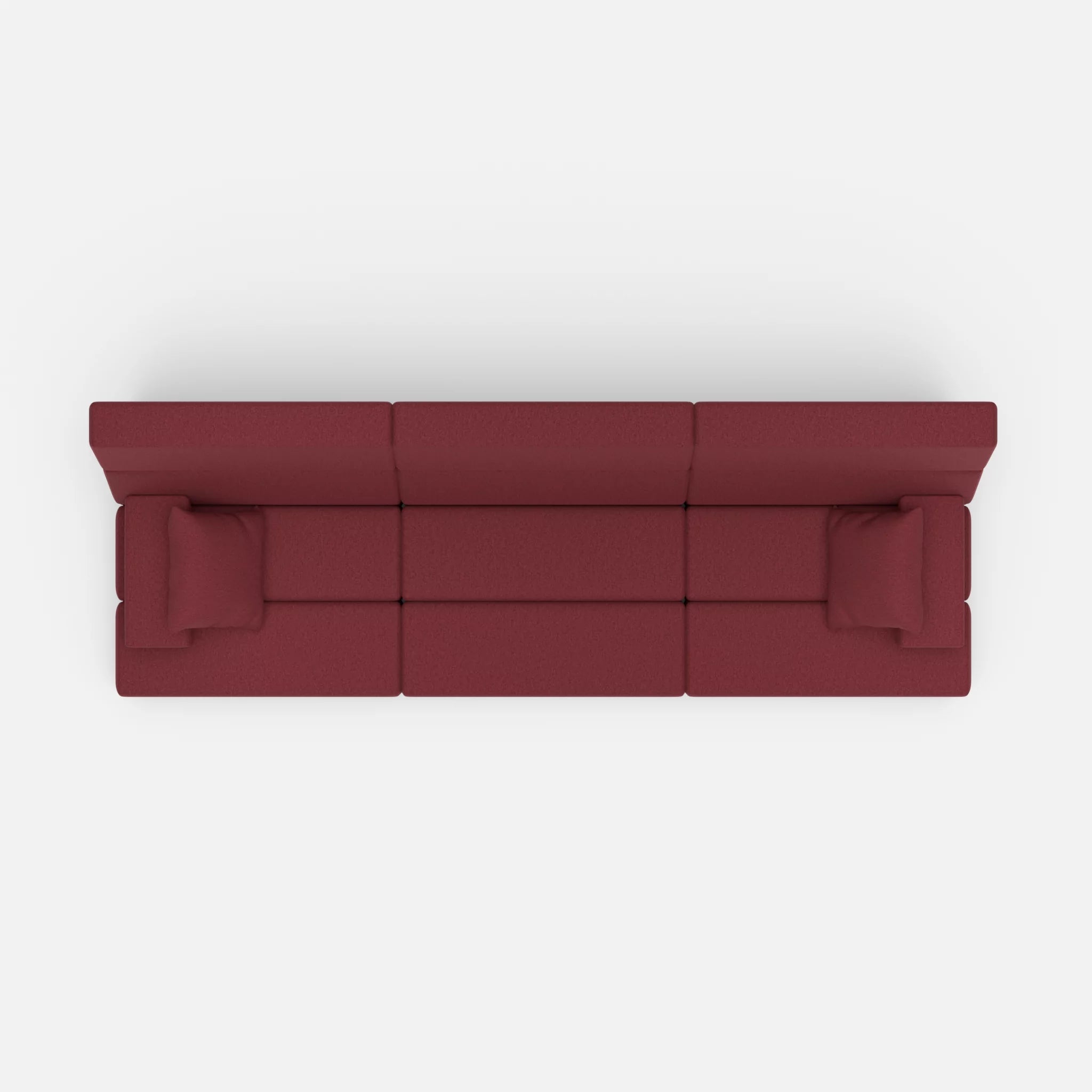 3 Sitzer Sofa Bricks 3 dama0034 in Bordeaux von oben