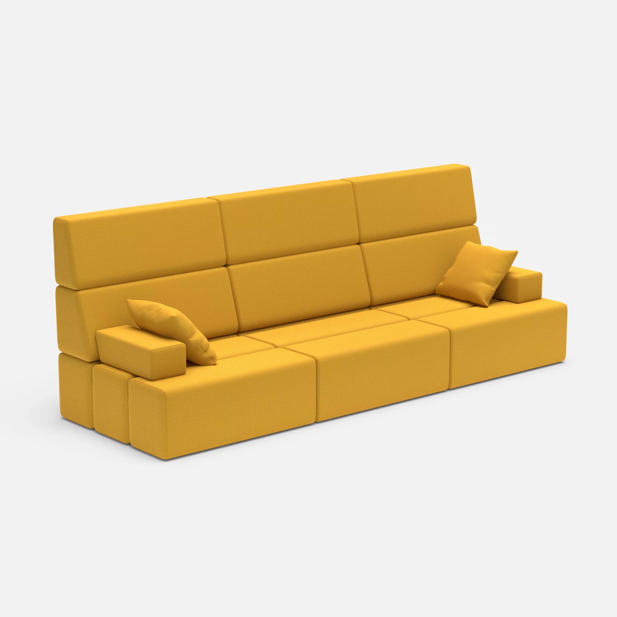 3 Sitzer Sofa Bricks 3 novumcurry in Curry von der Seite