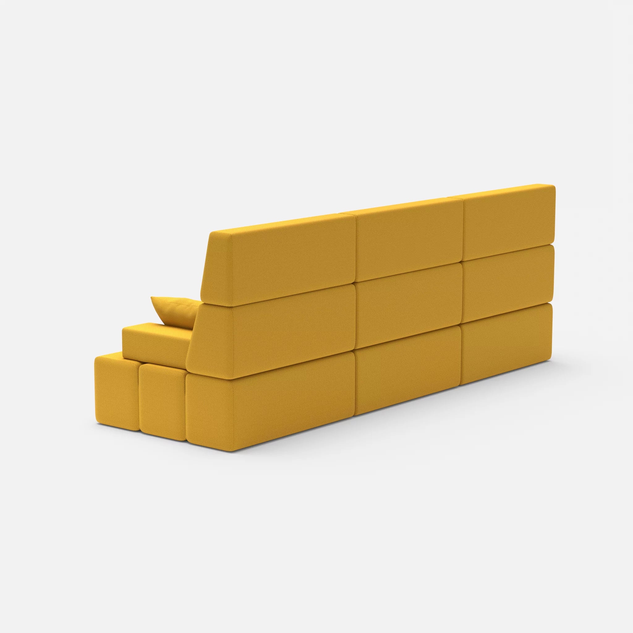 3 Sitzer Sofa Bricks 3 novumcurry in Curry von hinten