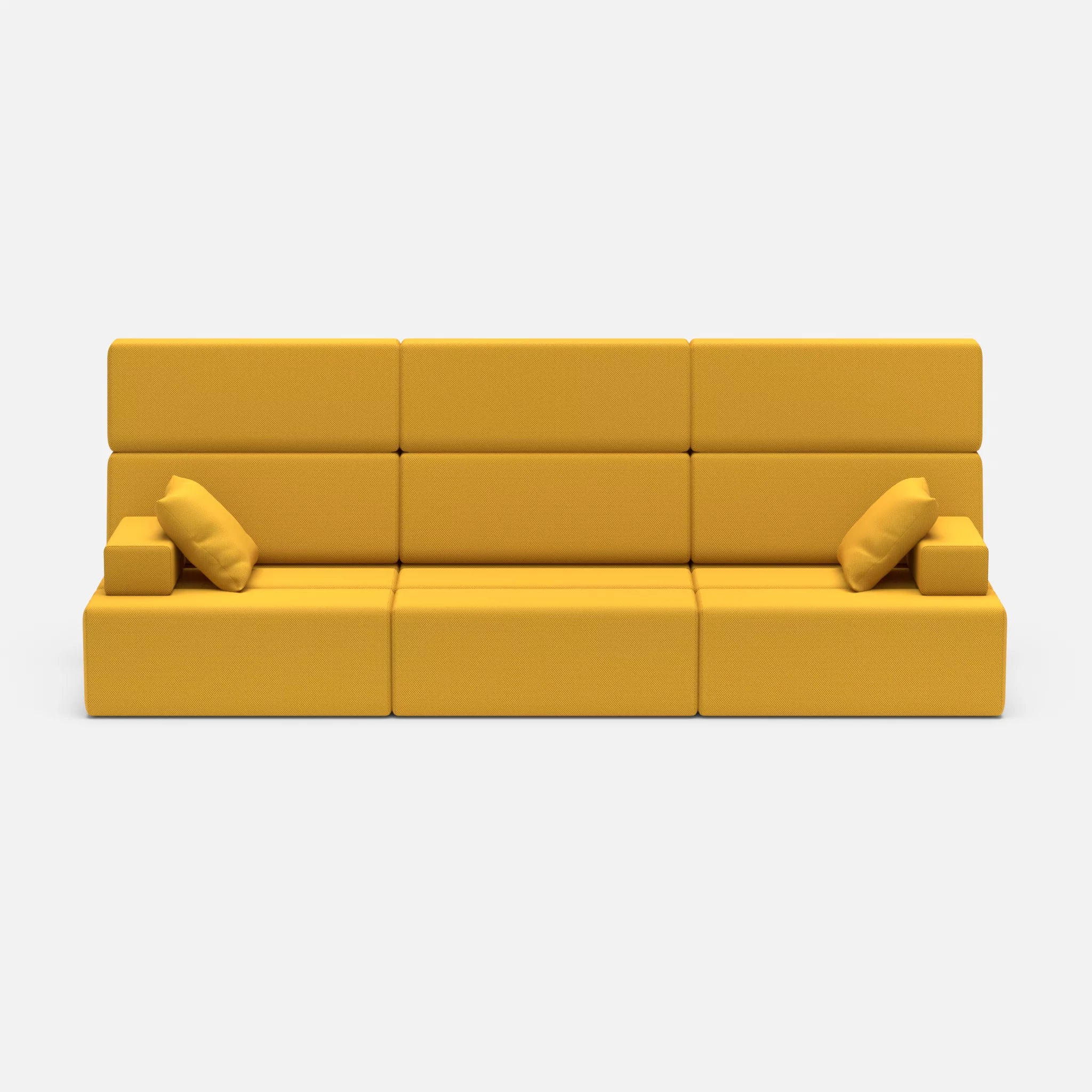 3 Sitzer Sofa Bricks 3 novumcurry in Curry von vorne