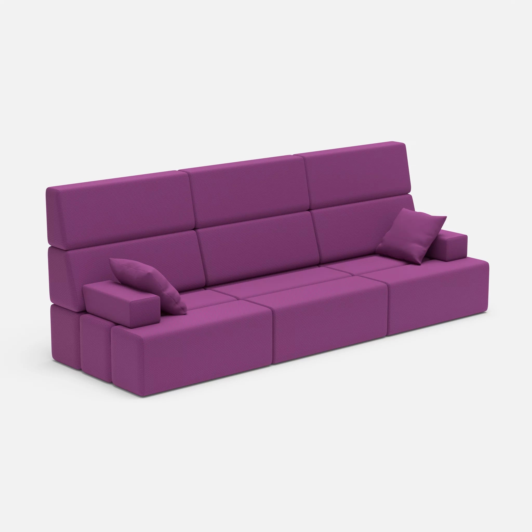 3 Sitzer Sofa Bricks 3 novumviola in Violett von der Seite