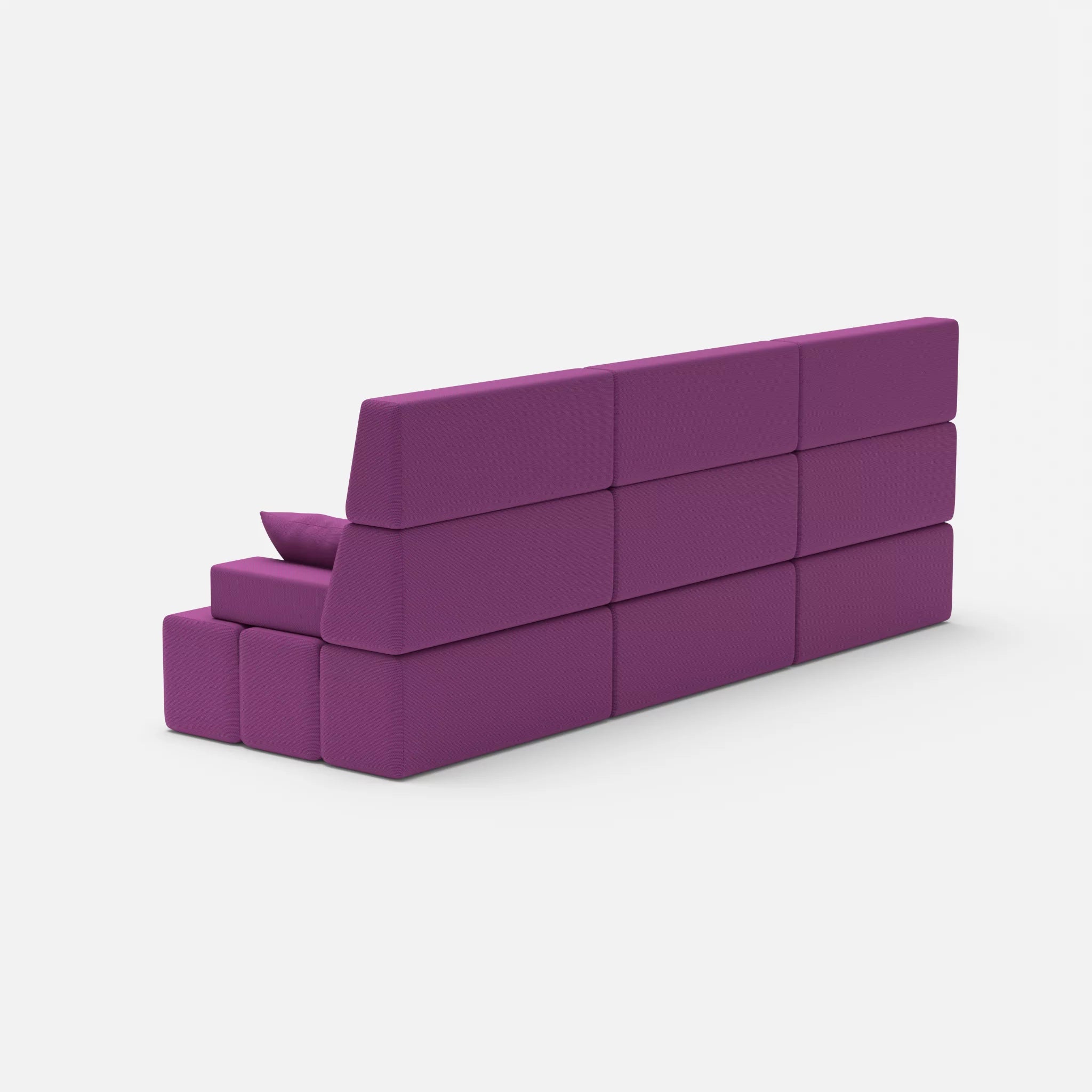 3 Sitzer Sofa Bricks 3 novumviola in Violett von hinten
