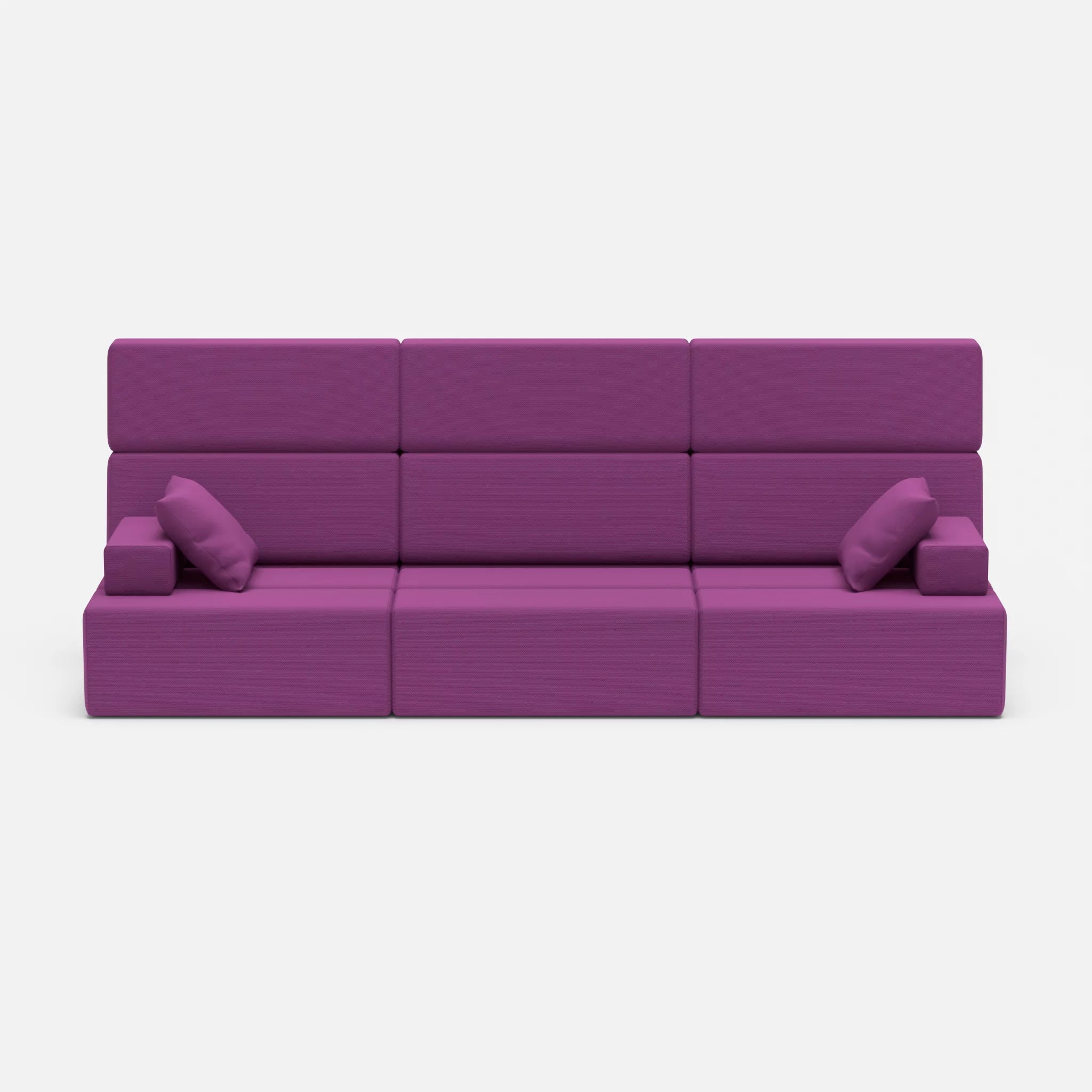 3 Sitzer Sofa Bricks 3 novumviola in Violett von vorne