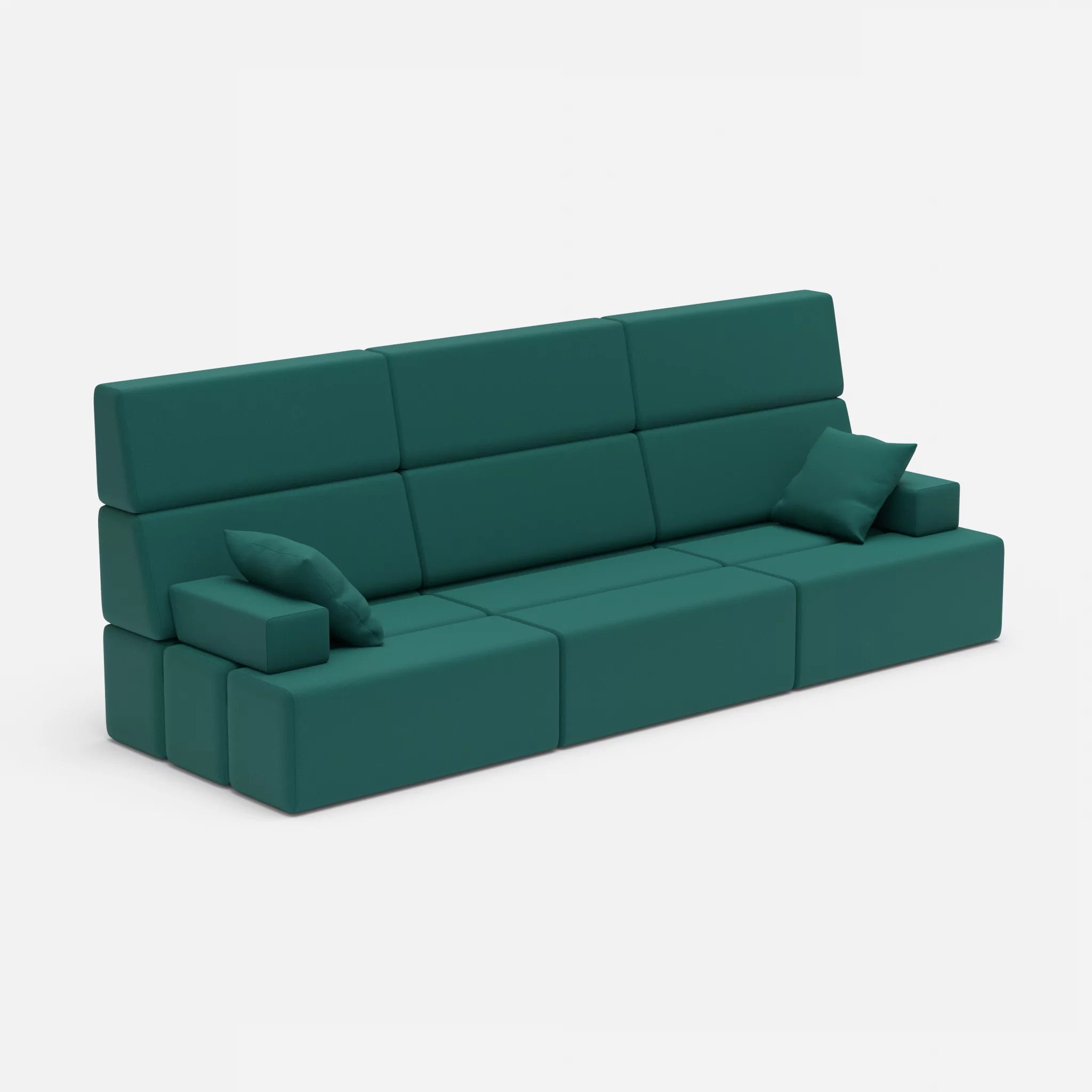 3 Sitzer Sofa Bricks 3 radio6015 in Türkis von der Seite