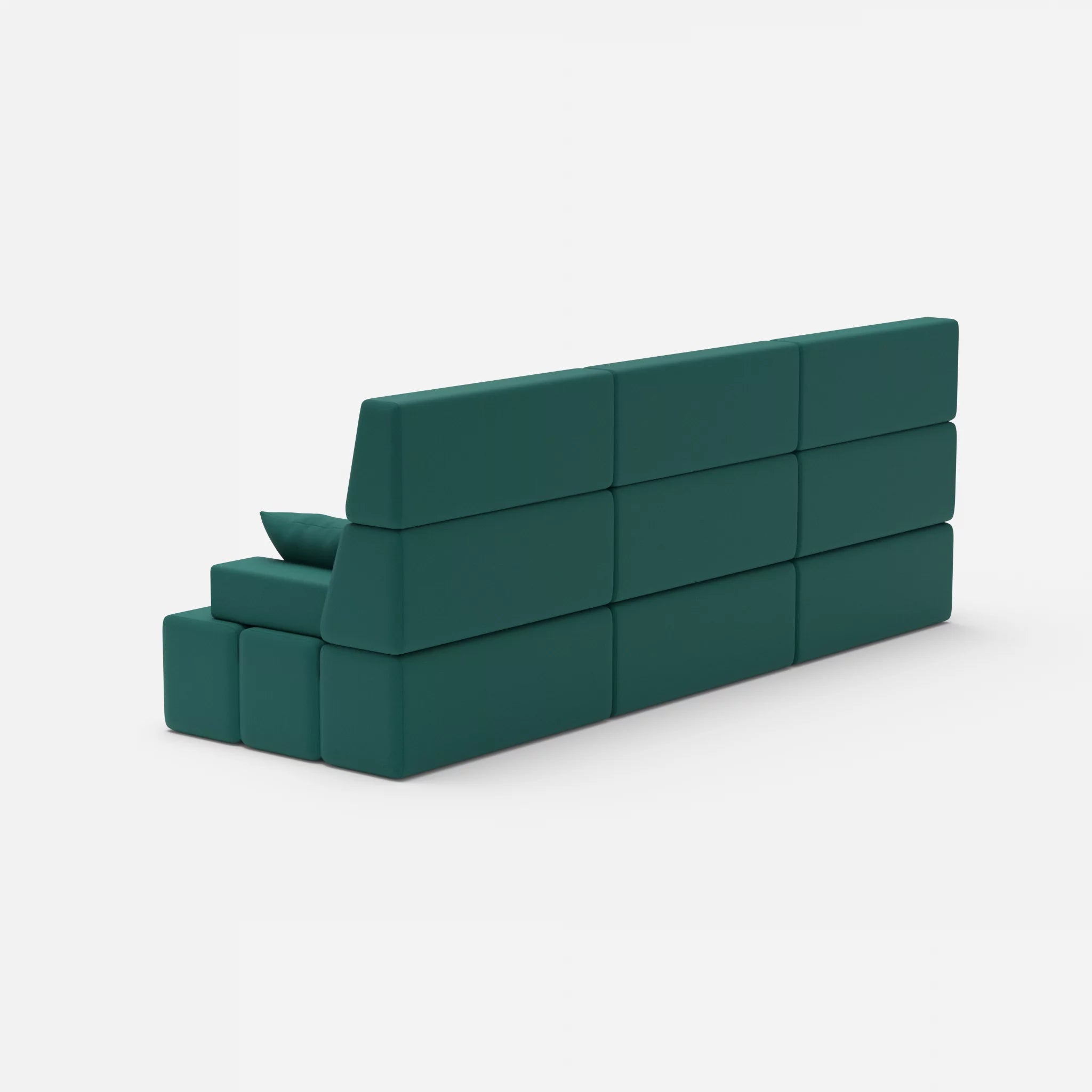 3 Sitzer Sofa Bricks 3 radio6015 in Türkis von hinten
