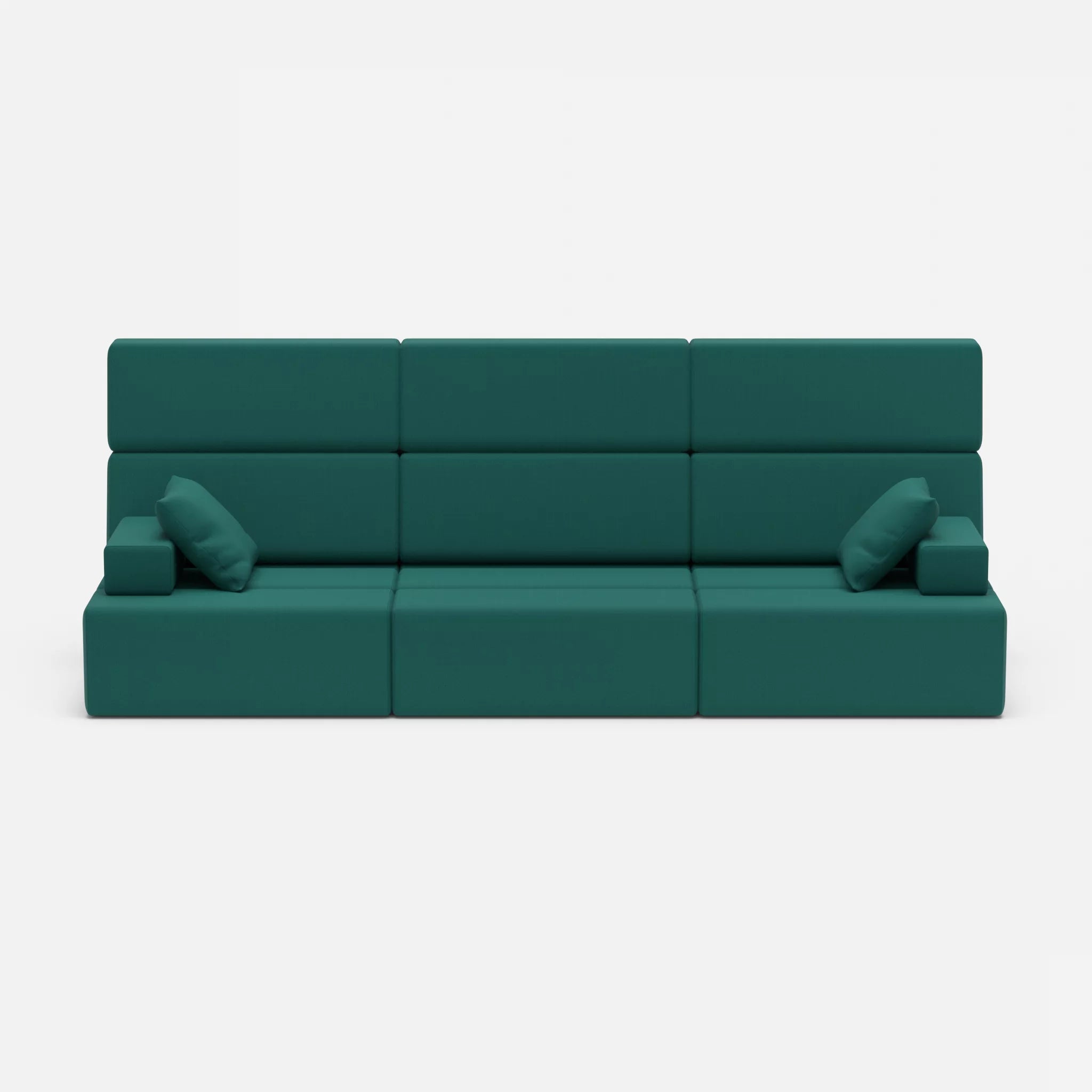 3 Sitzer Sofa Bricks 3 radio6015 in Türkis von vorne