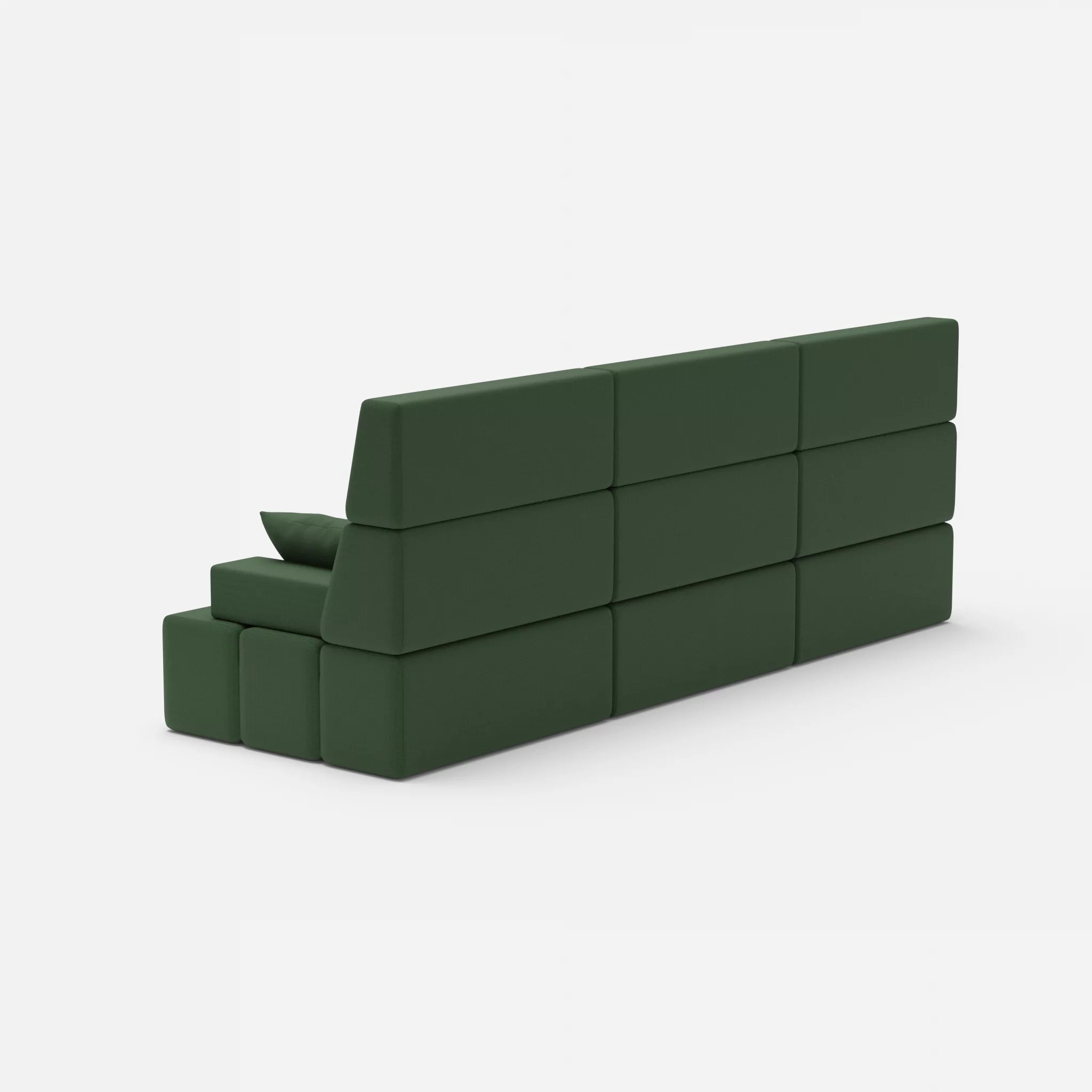 3 Sitzer Sofa Bricks 3 radio7036 in Olive von hinten