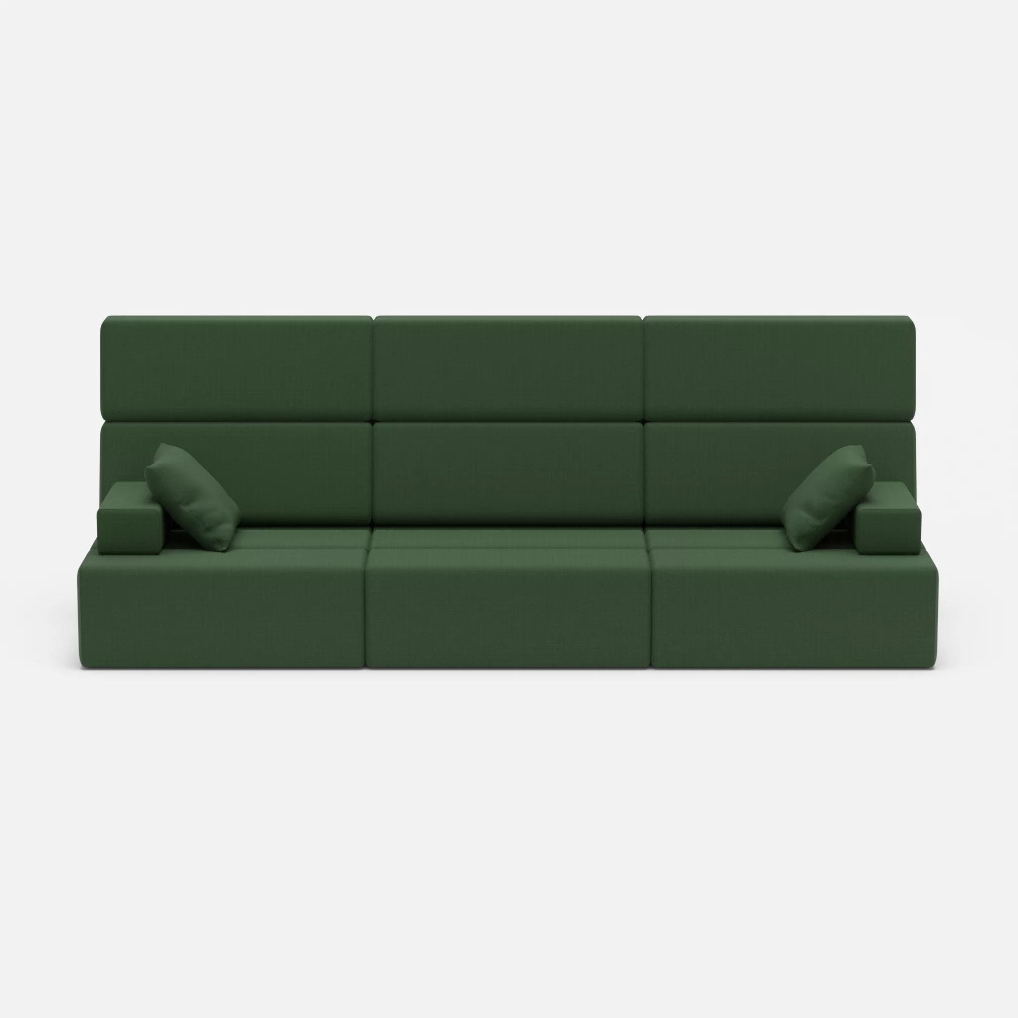 3 Sitzer Sofa Bricks 3 radio7036 in Olive von vorne