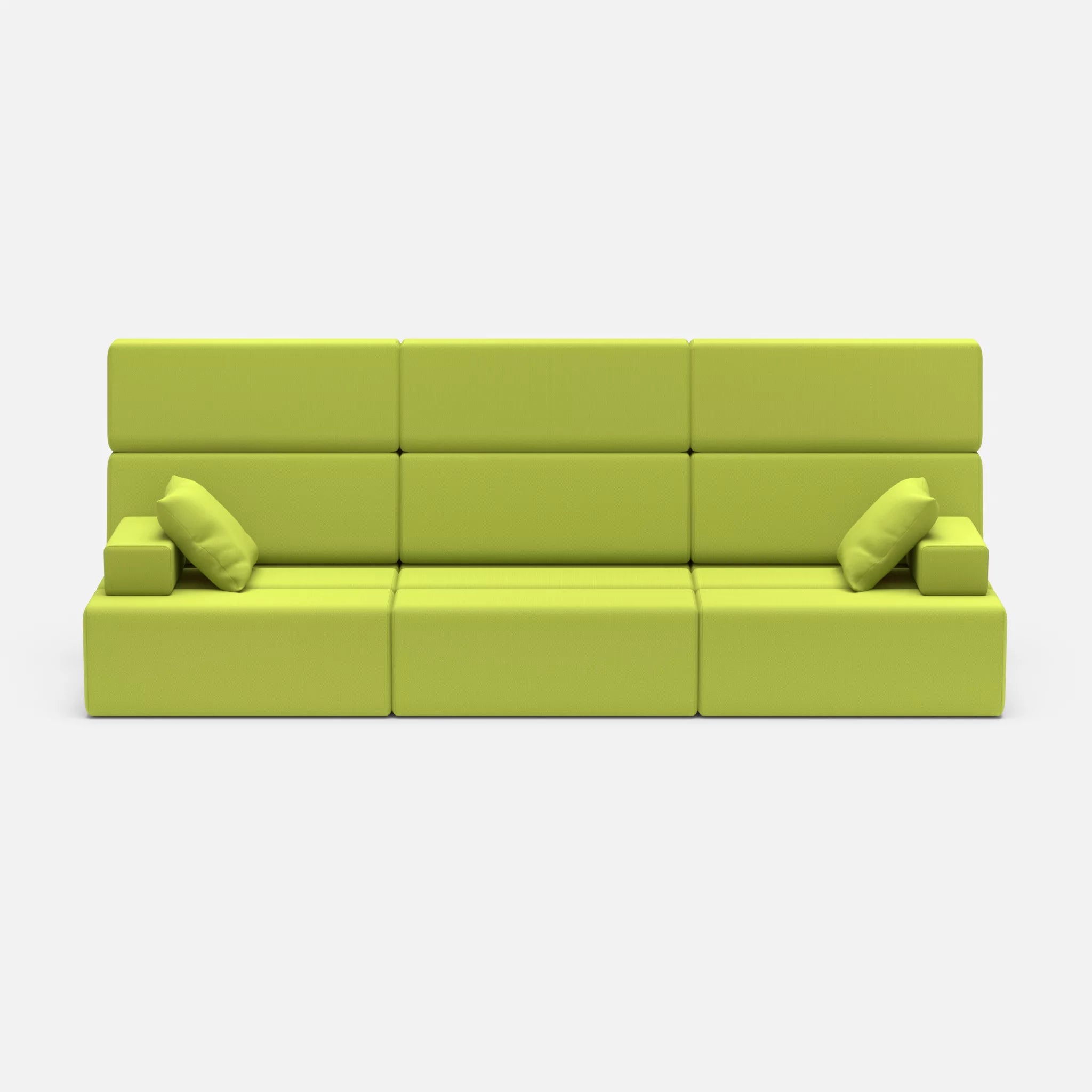 3 Sitzer Sofa Bricks 3 radio7041 in Hellgrün von vorne