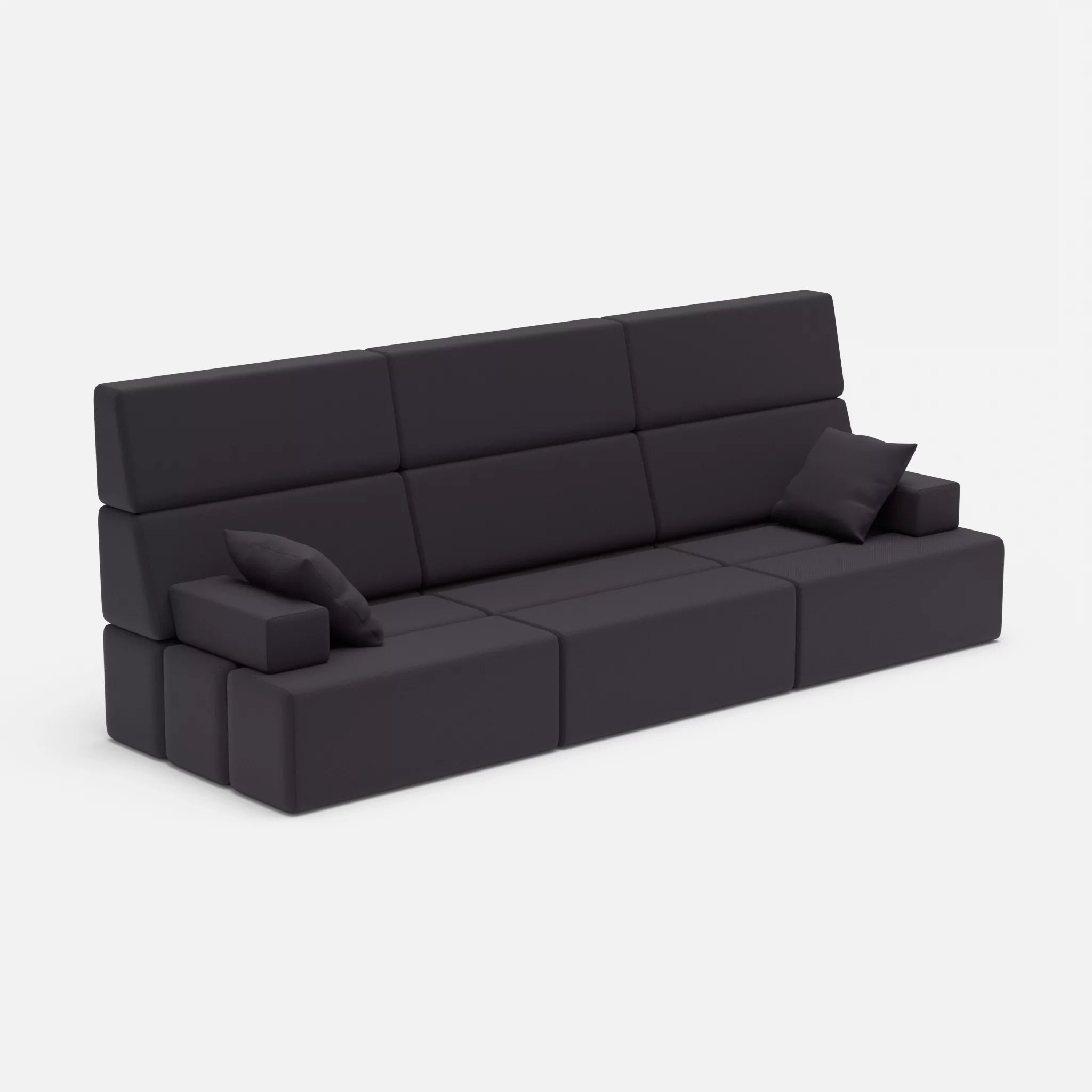 3 Sitzer Sofa Bricks 3 radio8517 in Anthrazit von der Seite