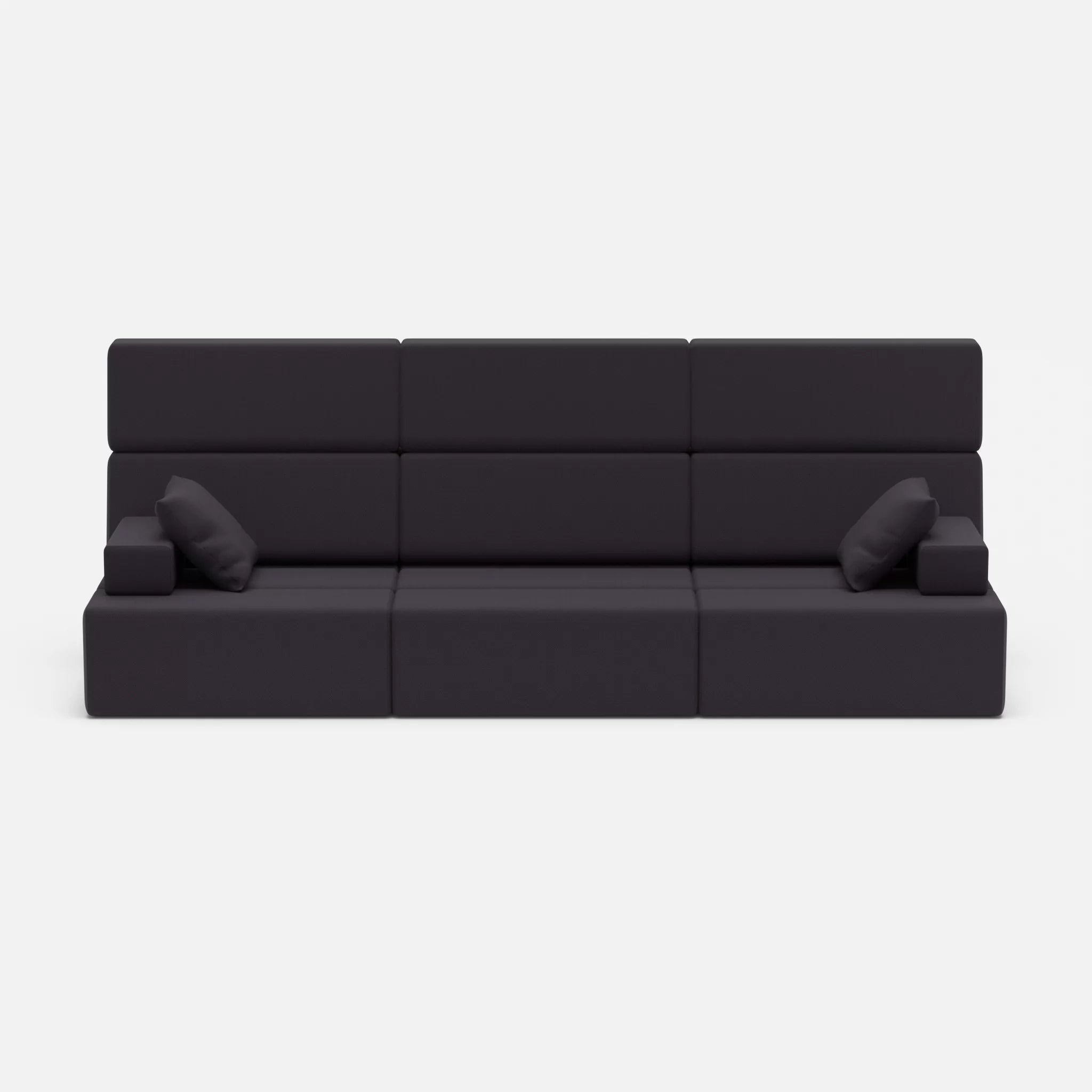 3 Sitzer Sofa Bricks 3 radio8517 in Anthrazit von vorne