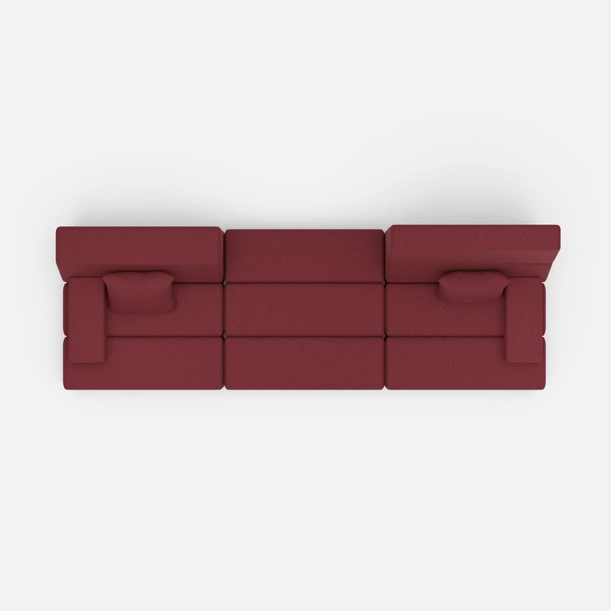 3 Sitzer Sofa Bricks 4 dama0034 in Bordeaux von oben