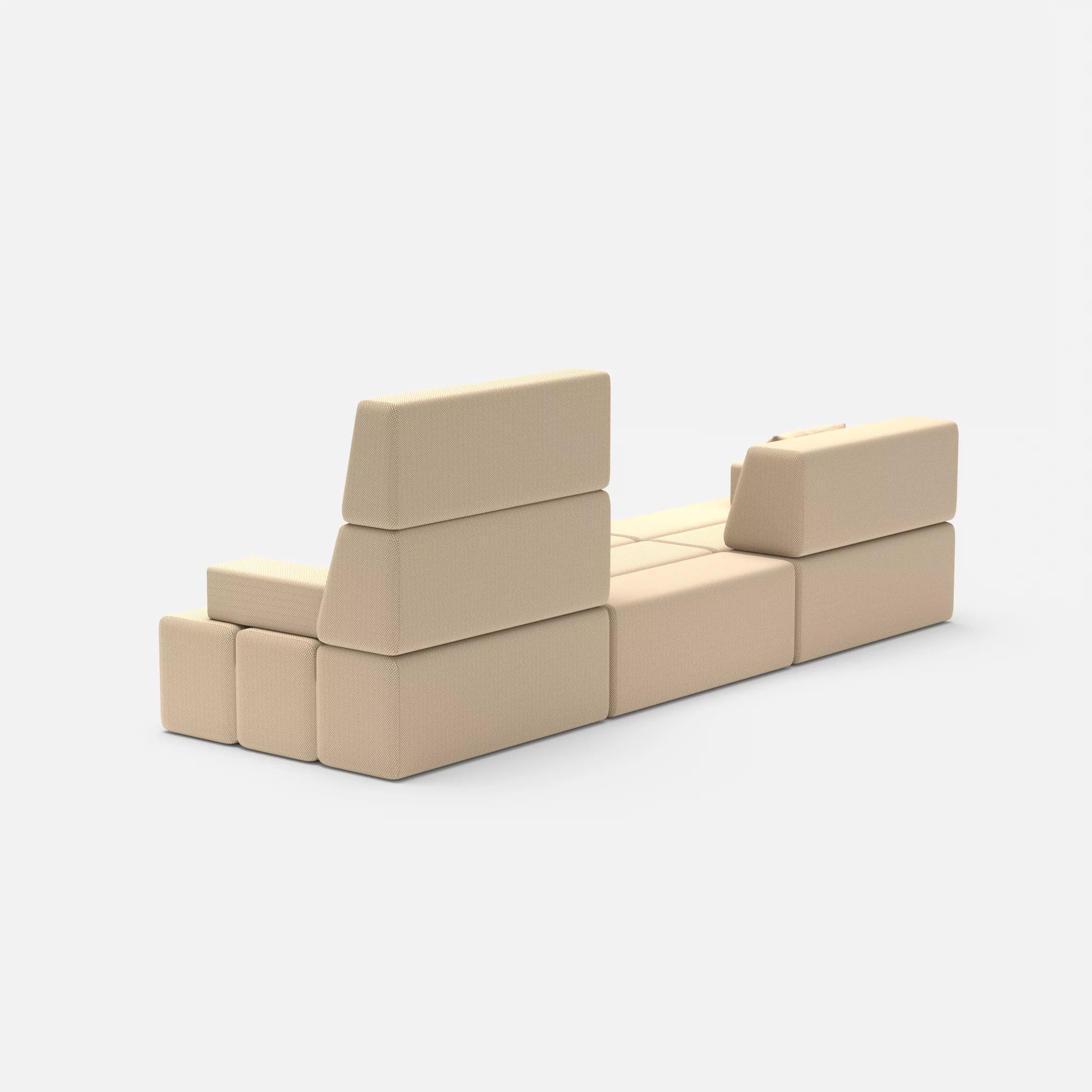 3 Sitzer Sofa Bricks 4 novumcocos in Hellbraun von hinten