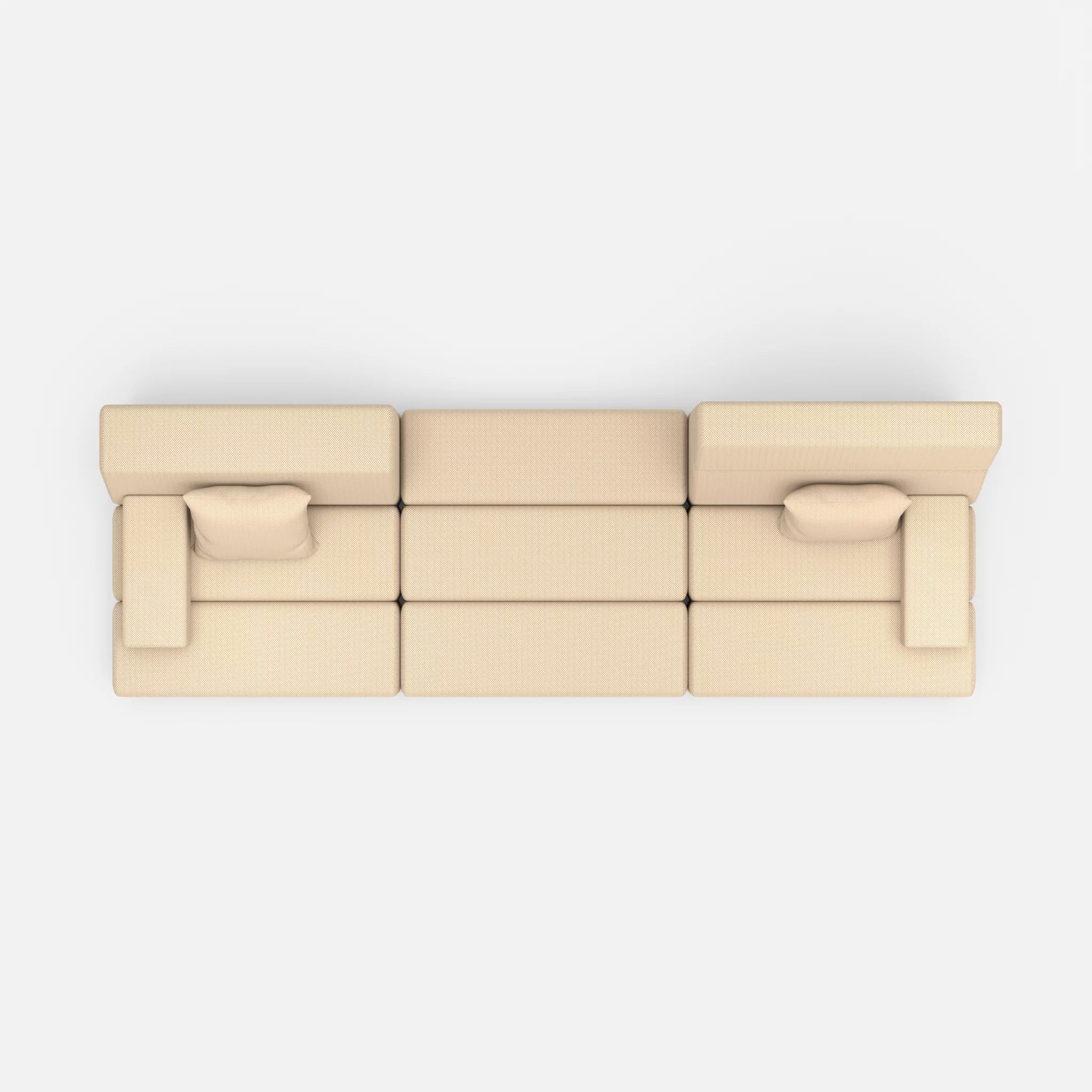 3 Sitzer Sofa Bricks 4 novumcocos in Hellbraun von oben